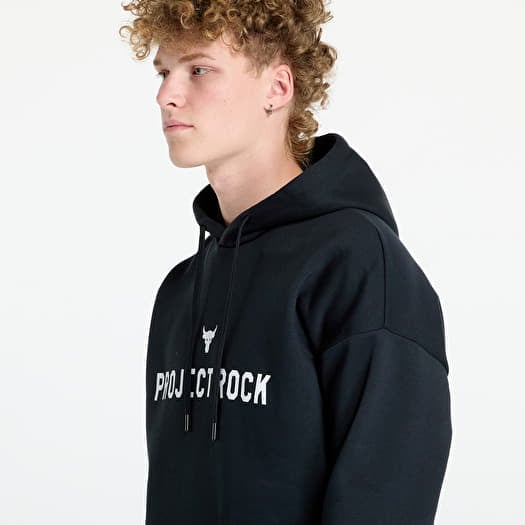 Men s sweatshirts Under Armour Project Rock Icon Fleece Hoody Black Queens