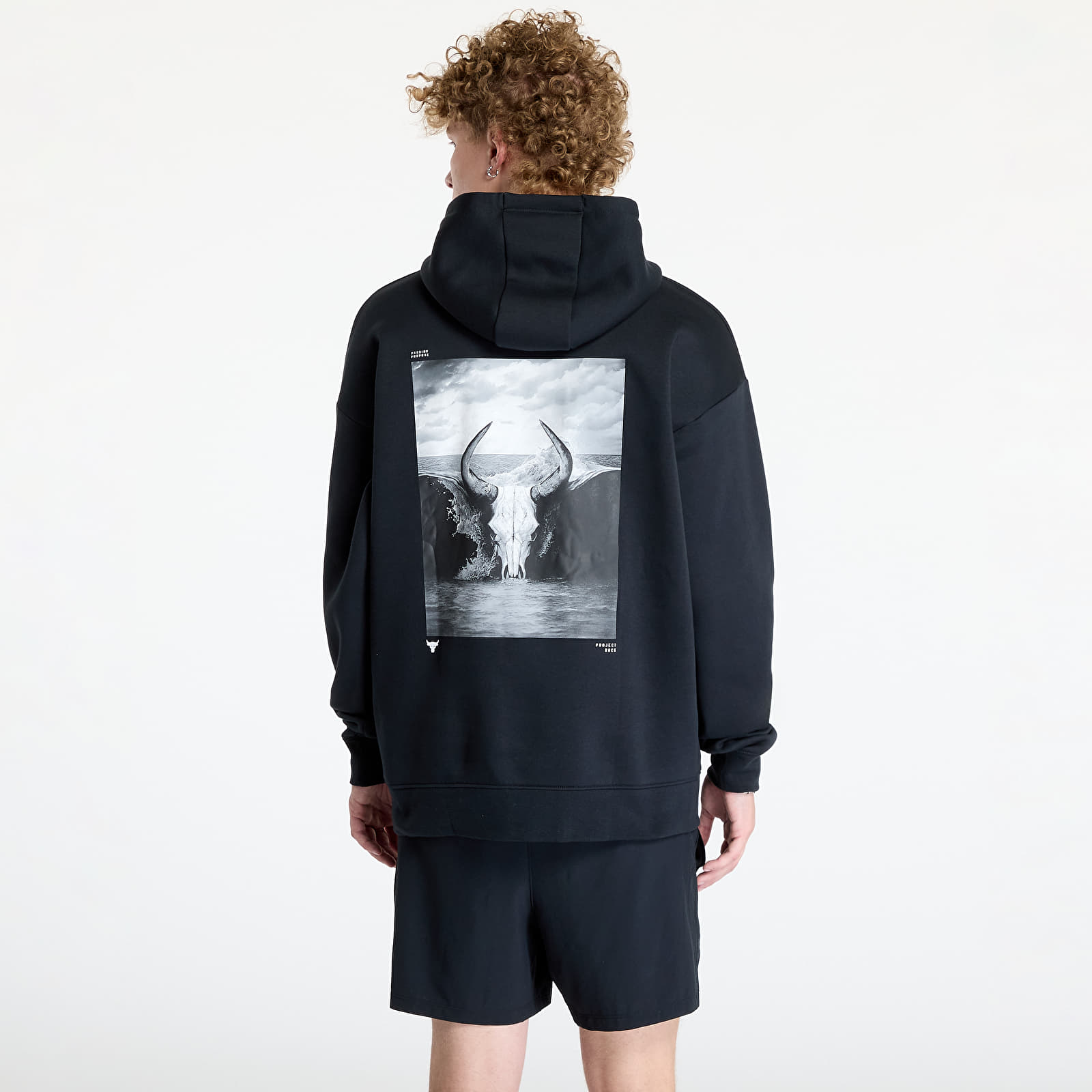 Vyriški džemperiai Under Armour Project Rock Icon Fleece Hoody Black