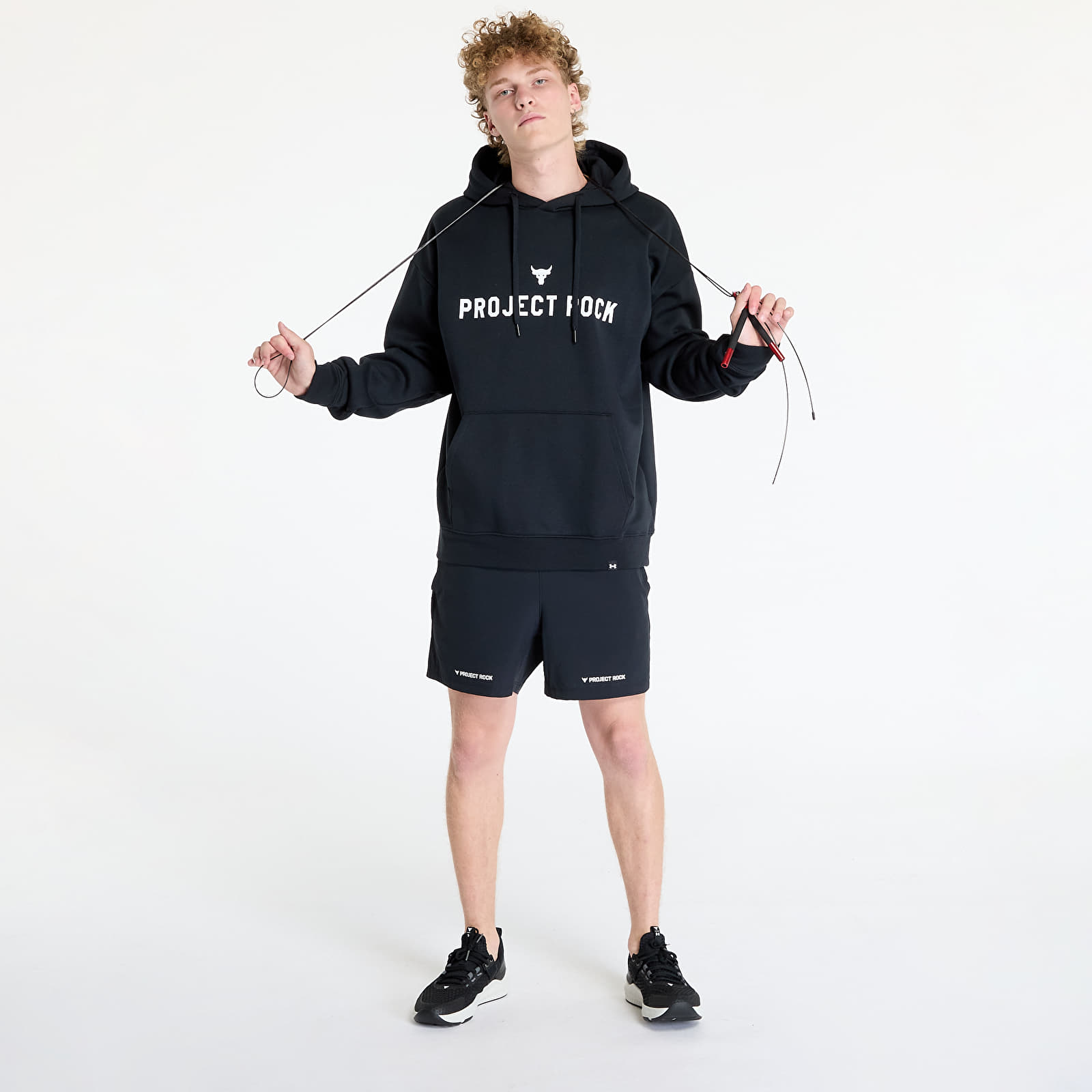 Vyriški džemperiai Under Armour Project Rock Icon Fleece Hoody Black