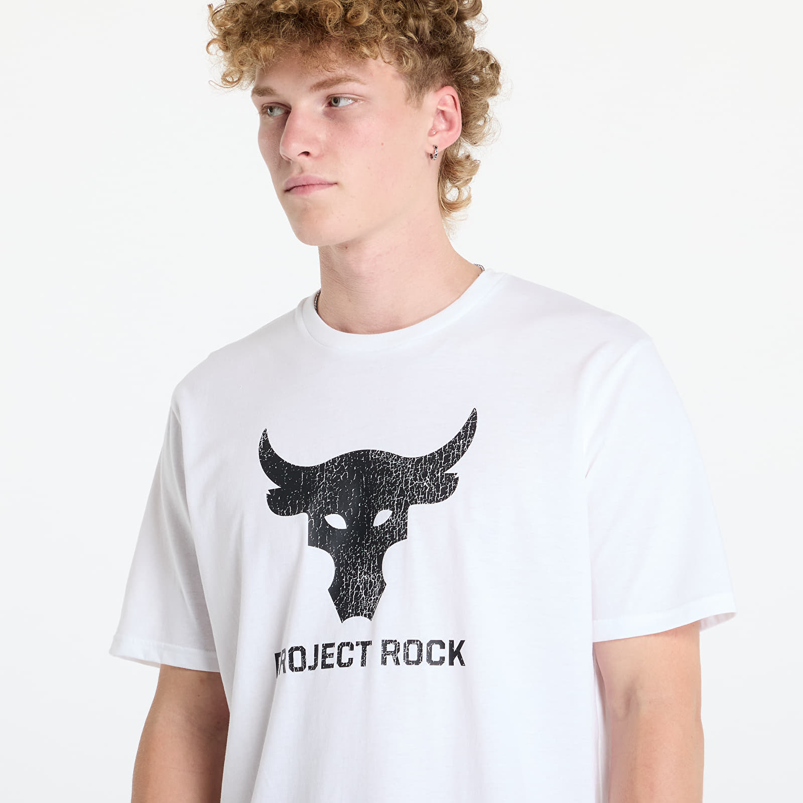 Vīriešu T-krekli Under Armour Project Rock Brahma Bull SS Tee White