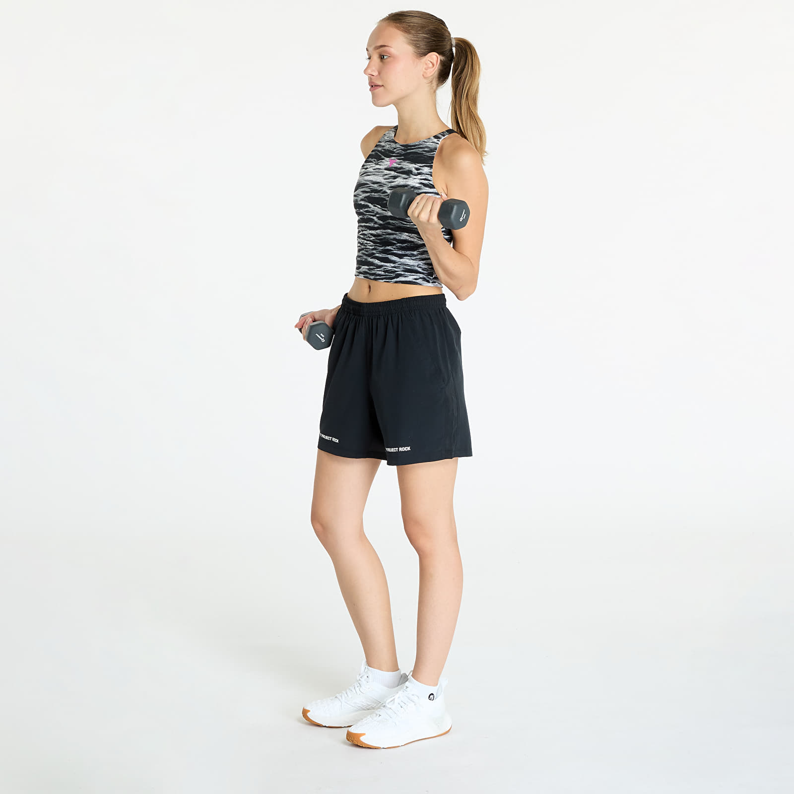 Ženske majice Under Armour Project Rock Lets Go BTB Top Pt Black
