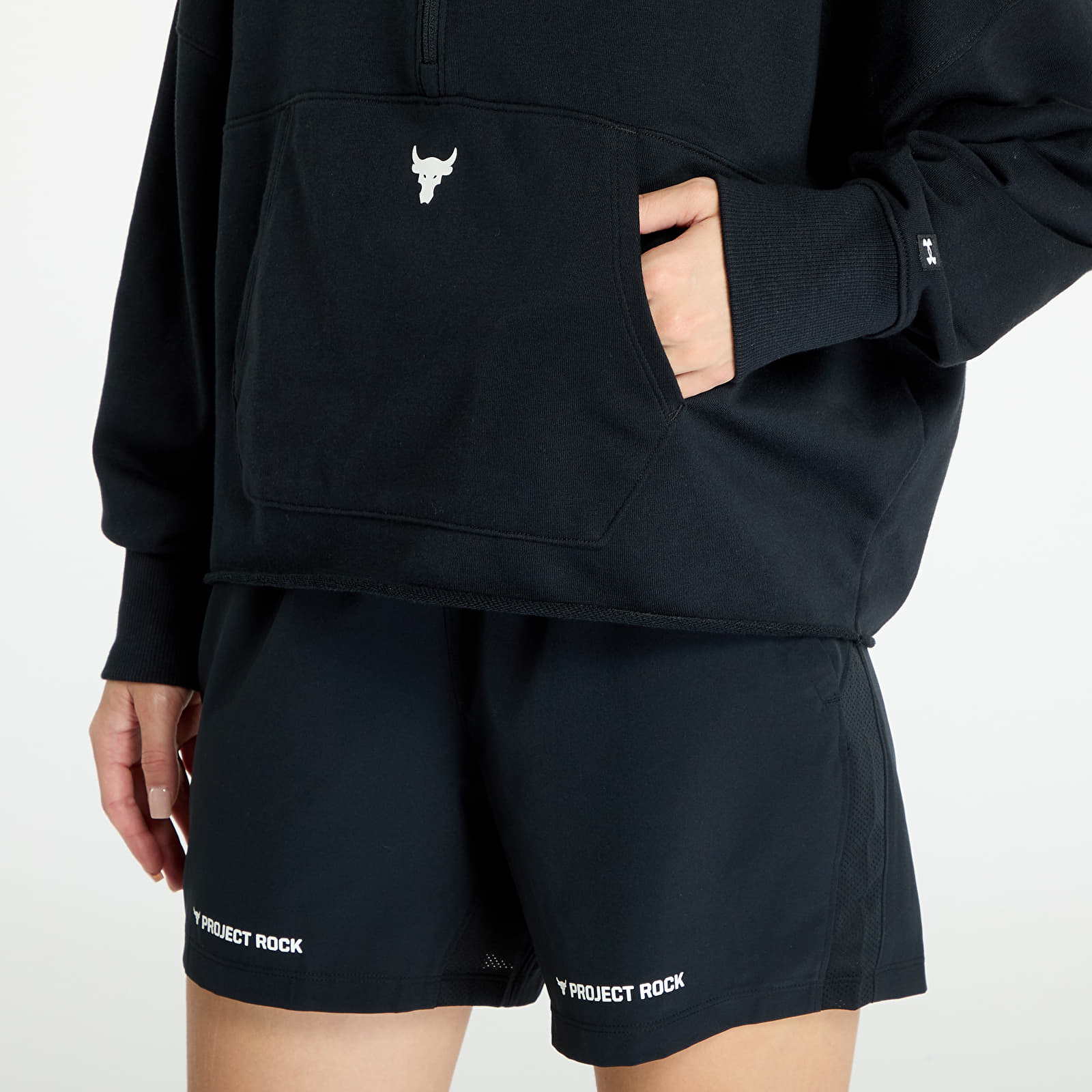 Ženske majice Under Armour Project Rock Half Zip Pullover Black