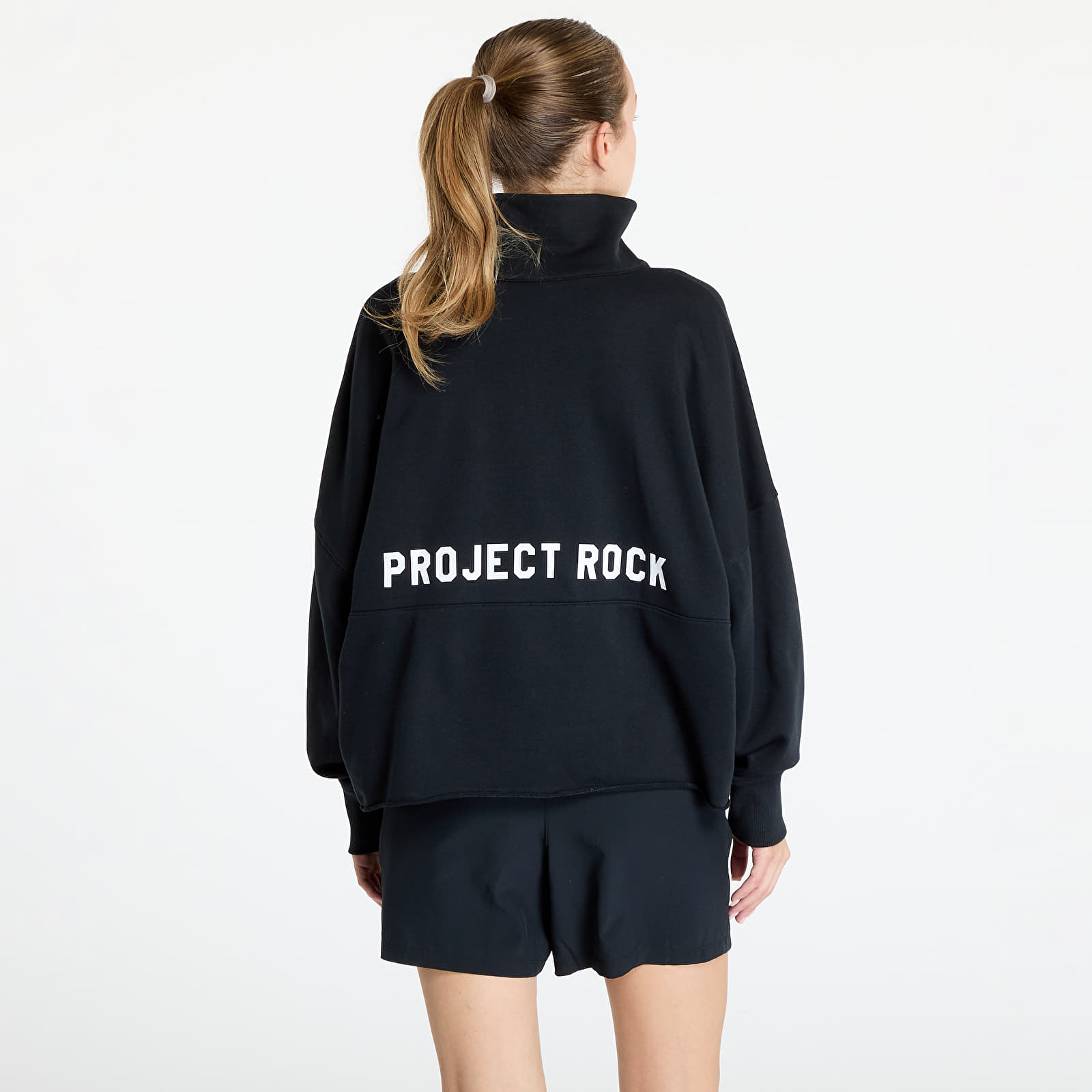 Ženske majice Under Armour Project Rock Half Zip Pullover Black