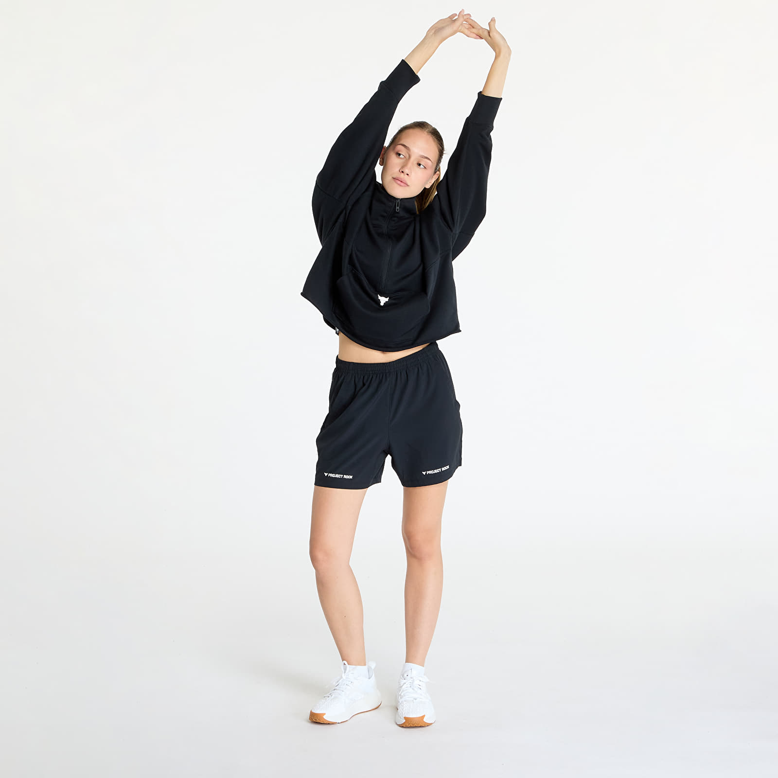 Ženske majice Under Armour Project Rock Half Zip Pullover Black