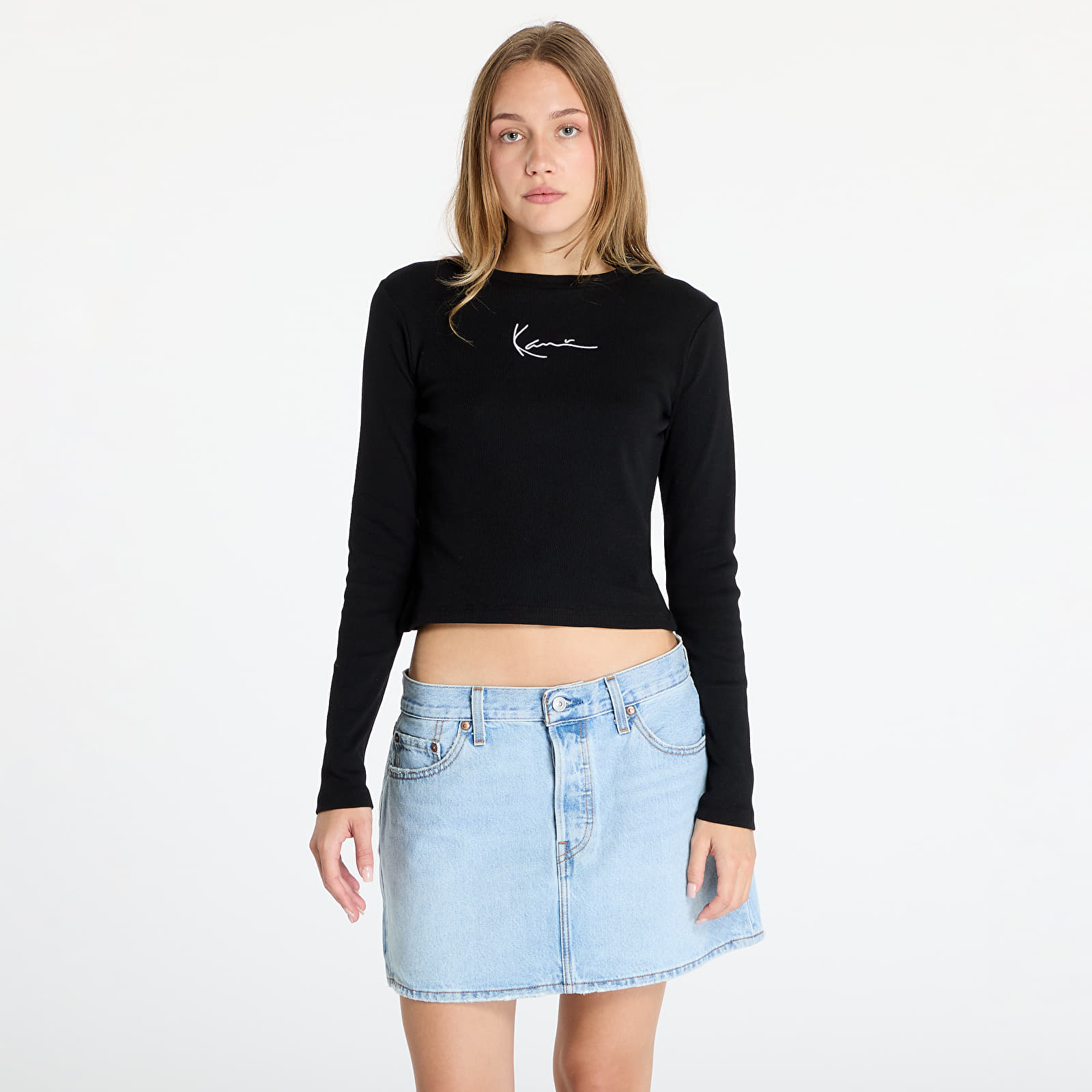 T-särgid Karl Kani Small Signature Short Rib Longsleeve Black