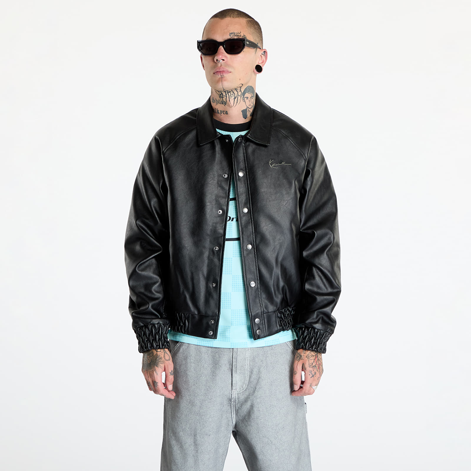 Jackets Karl Kani Kani Star Full Pu College Jacket Black