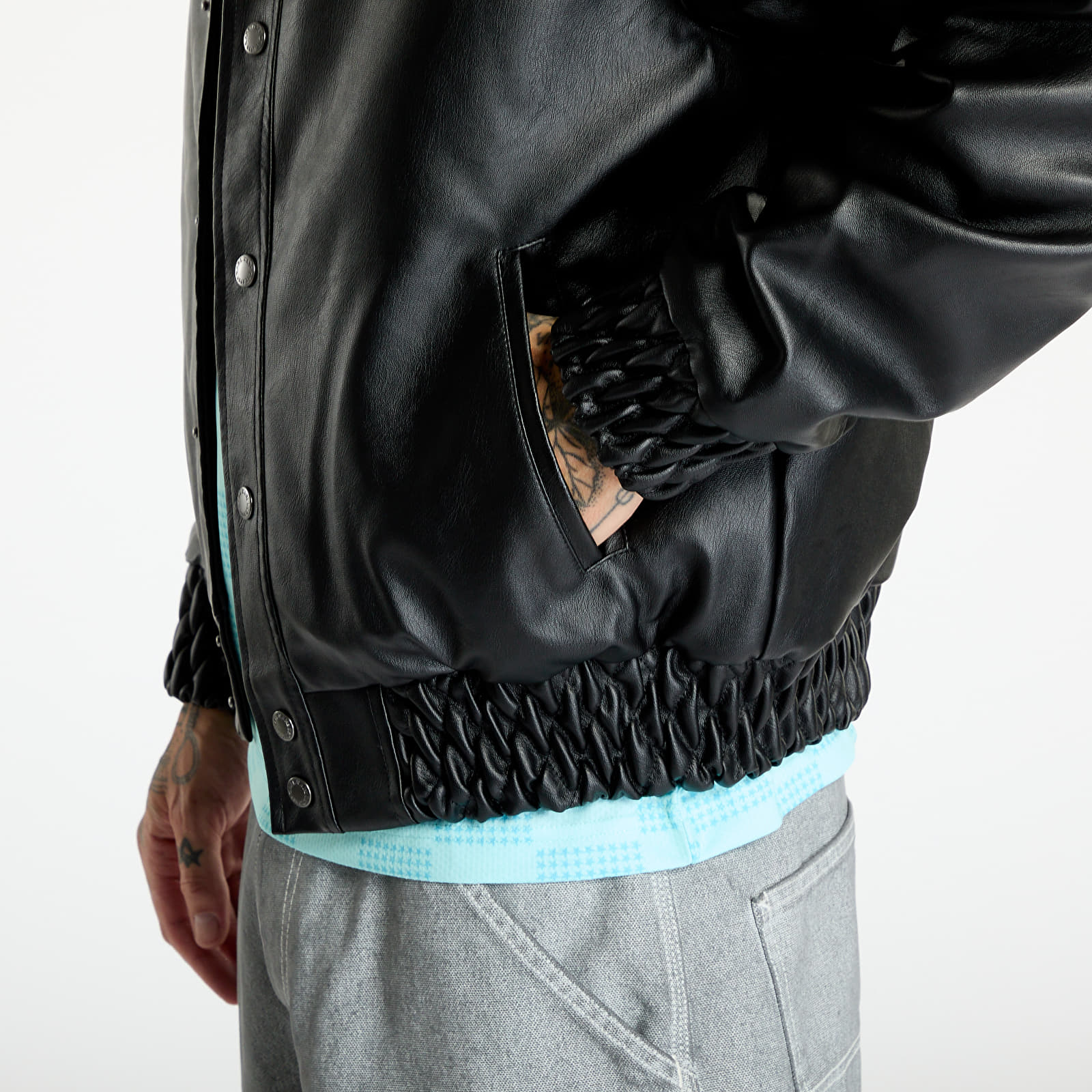 Jackets Karl Kani Kani Star Full Pu College Jacket Black