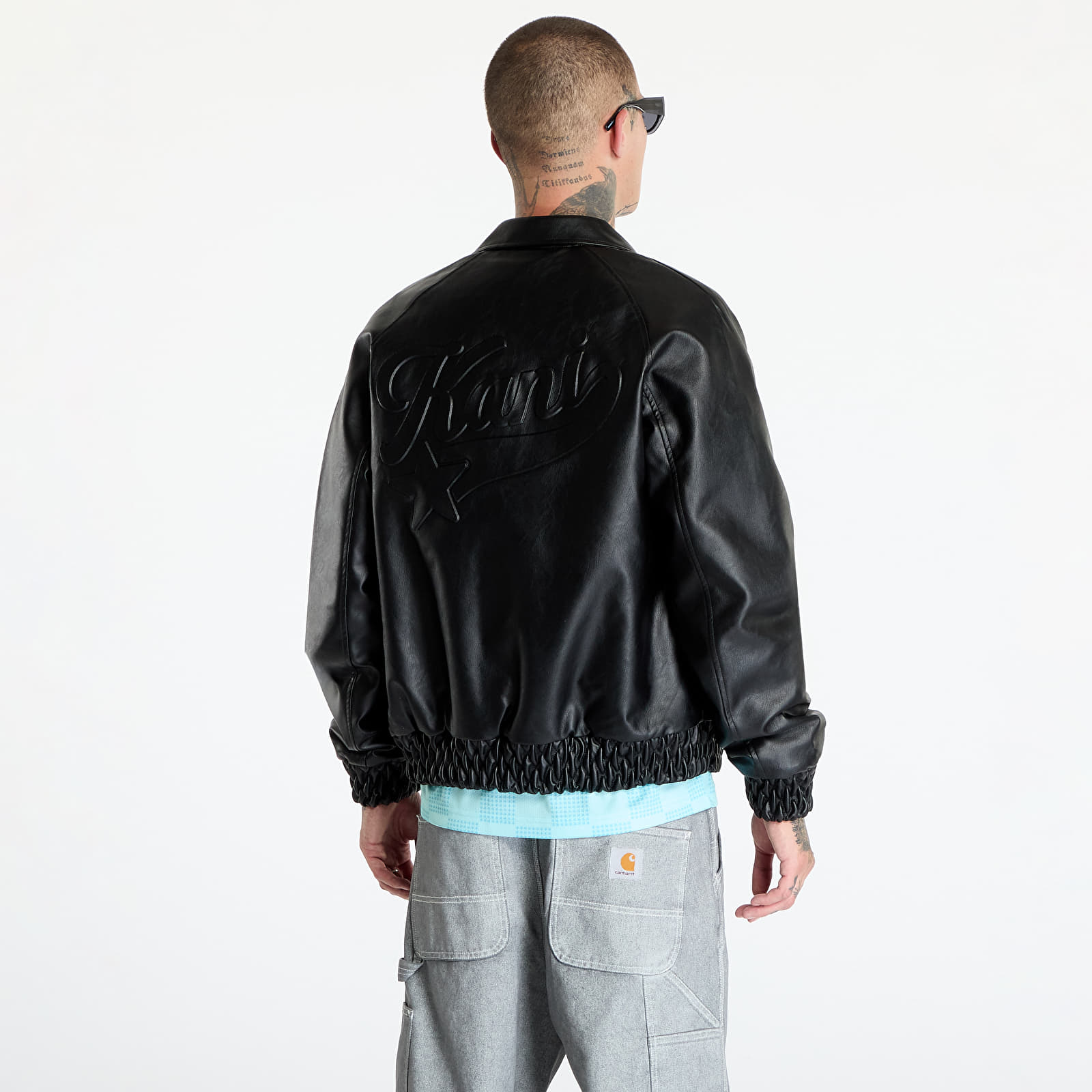 Jackets Karl Kani Kani Star Full Pu College Jacket Black