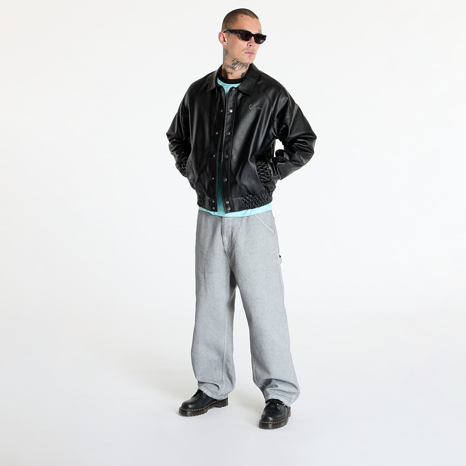 Jackets Karl Kani Kani Star Full Pu College Jacket Black