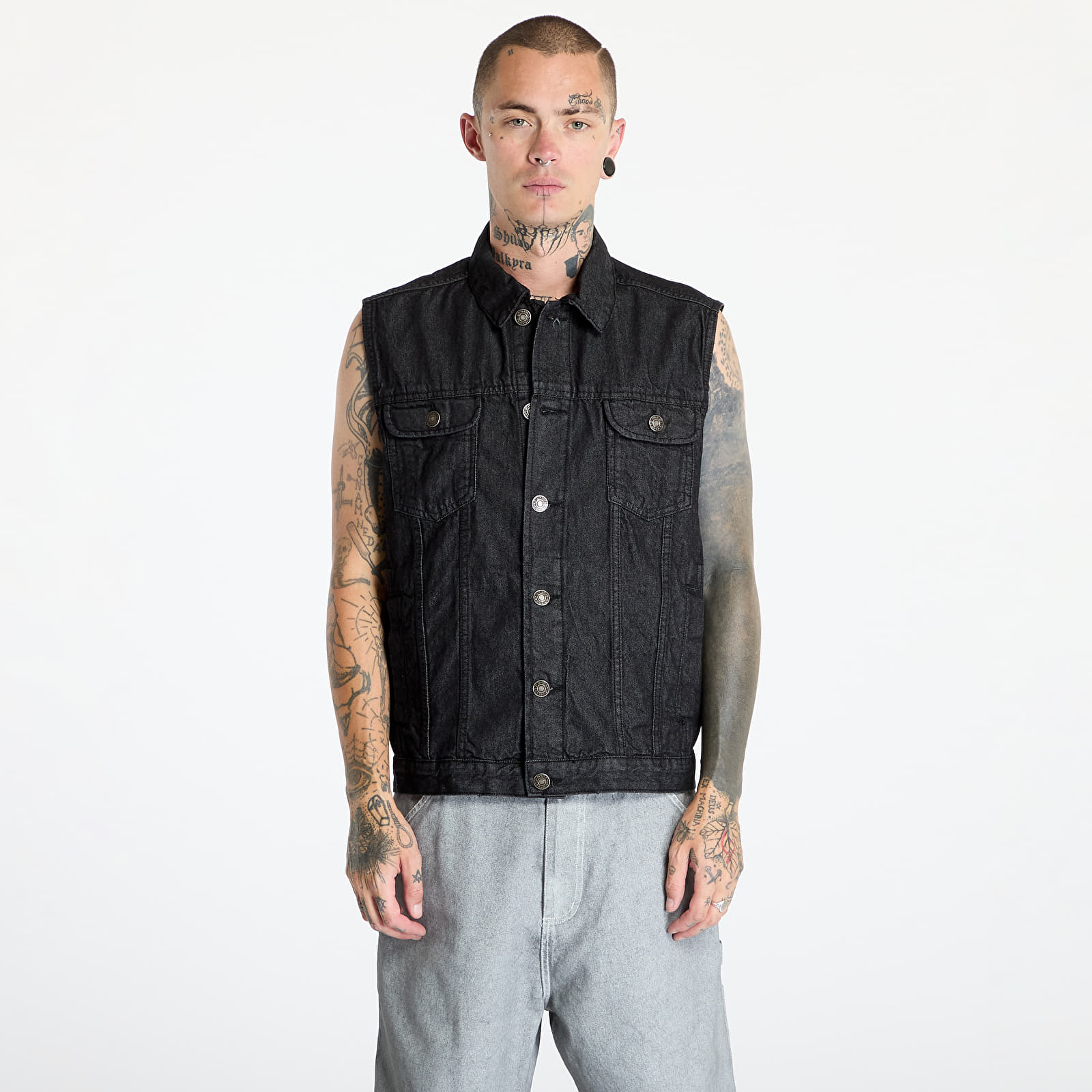 Vesty Urban Classics Denim Vest Black Washed