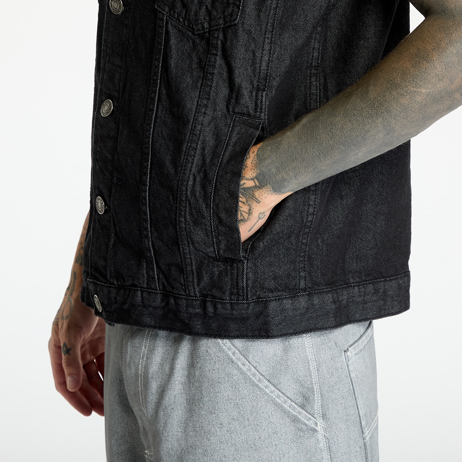 Vesty Urban Classics Denim Vest Black Washed