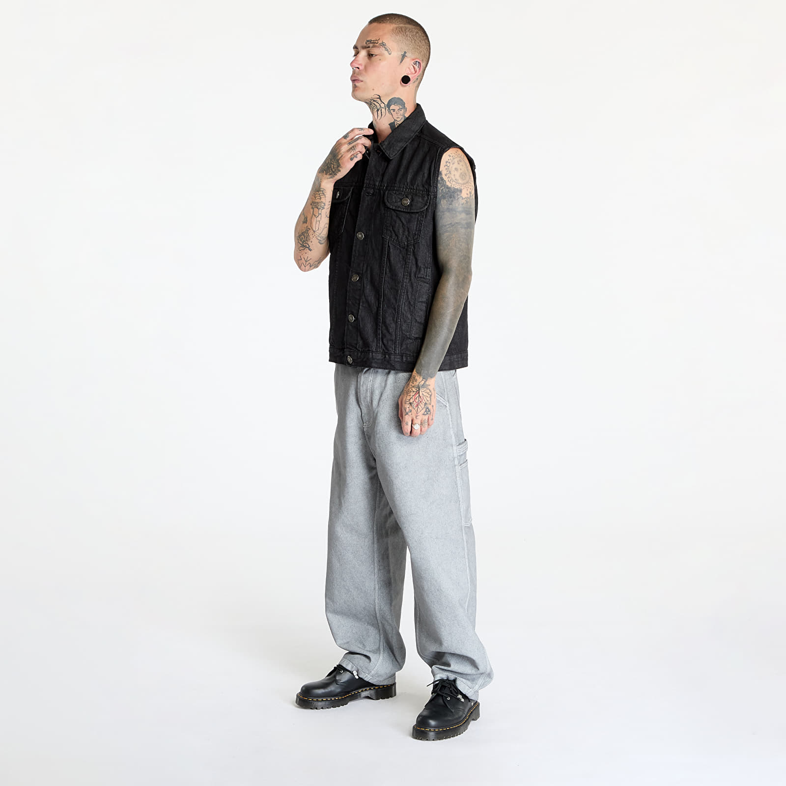 Vesty Urban Classics Denim Vest Black Washed