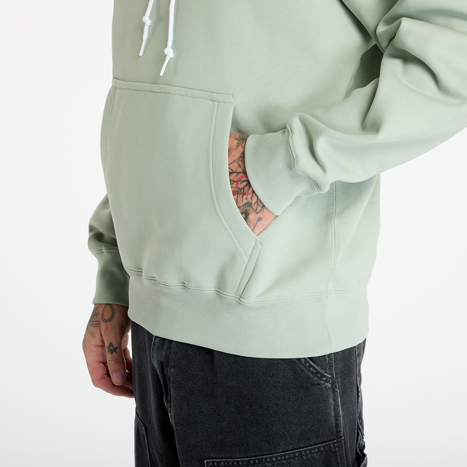 Mikiny Nike Solo Swoosh Men's Fleece Pullover Hoodie Jade Horizon/ White