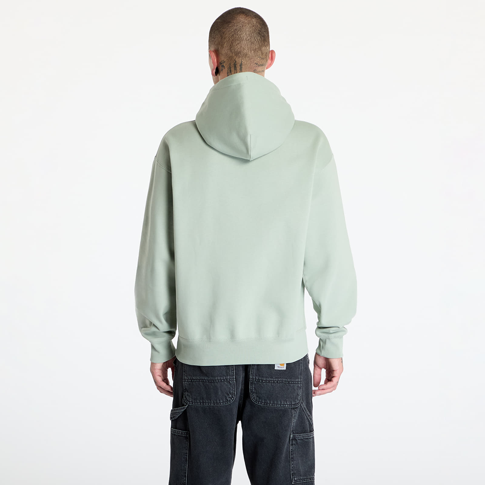 Mikiny Nike Solo Swoosh Men's Fleece Pullover Hoodie Jade Horizon/ White