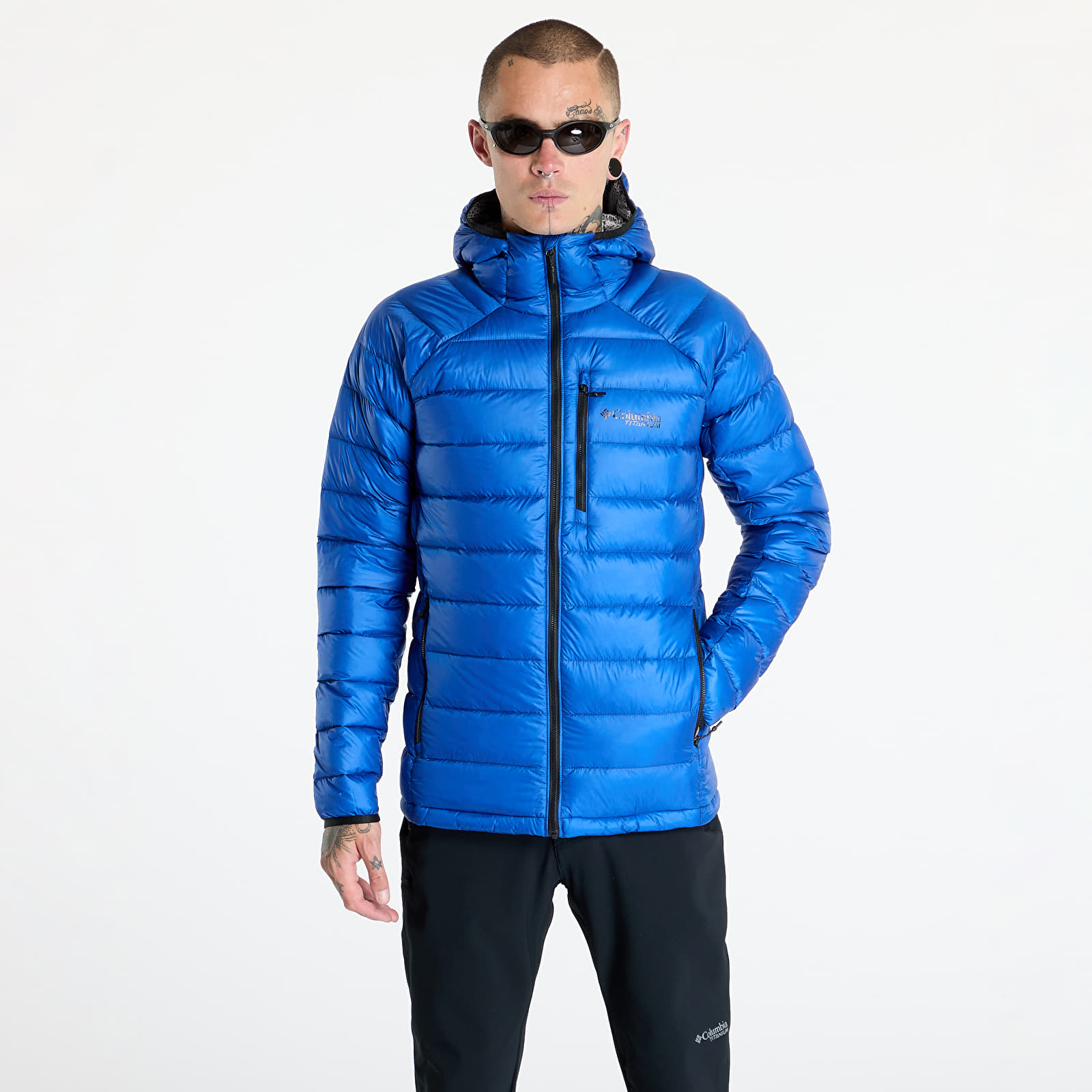 Men s jackets Columbia Arctic Crest Down Hooded Jacket Mountain Blue Queens