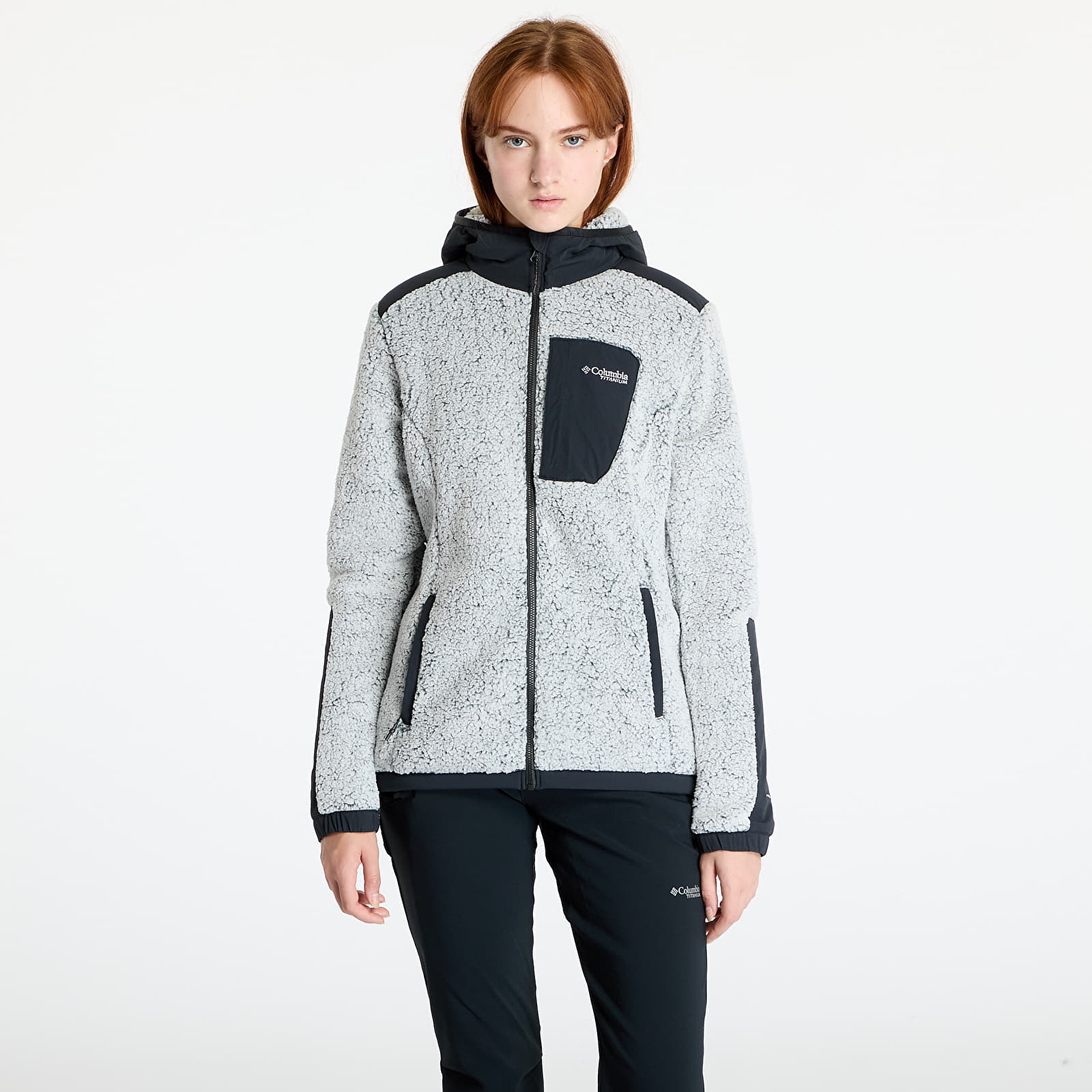 Bluzy damskie Columbia Arctic Crest™ Sherpa Full Zip Fleece Jacket White/ Black