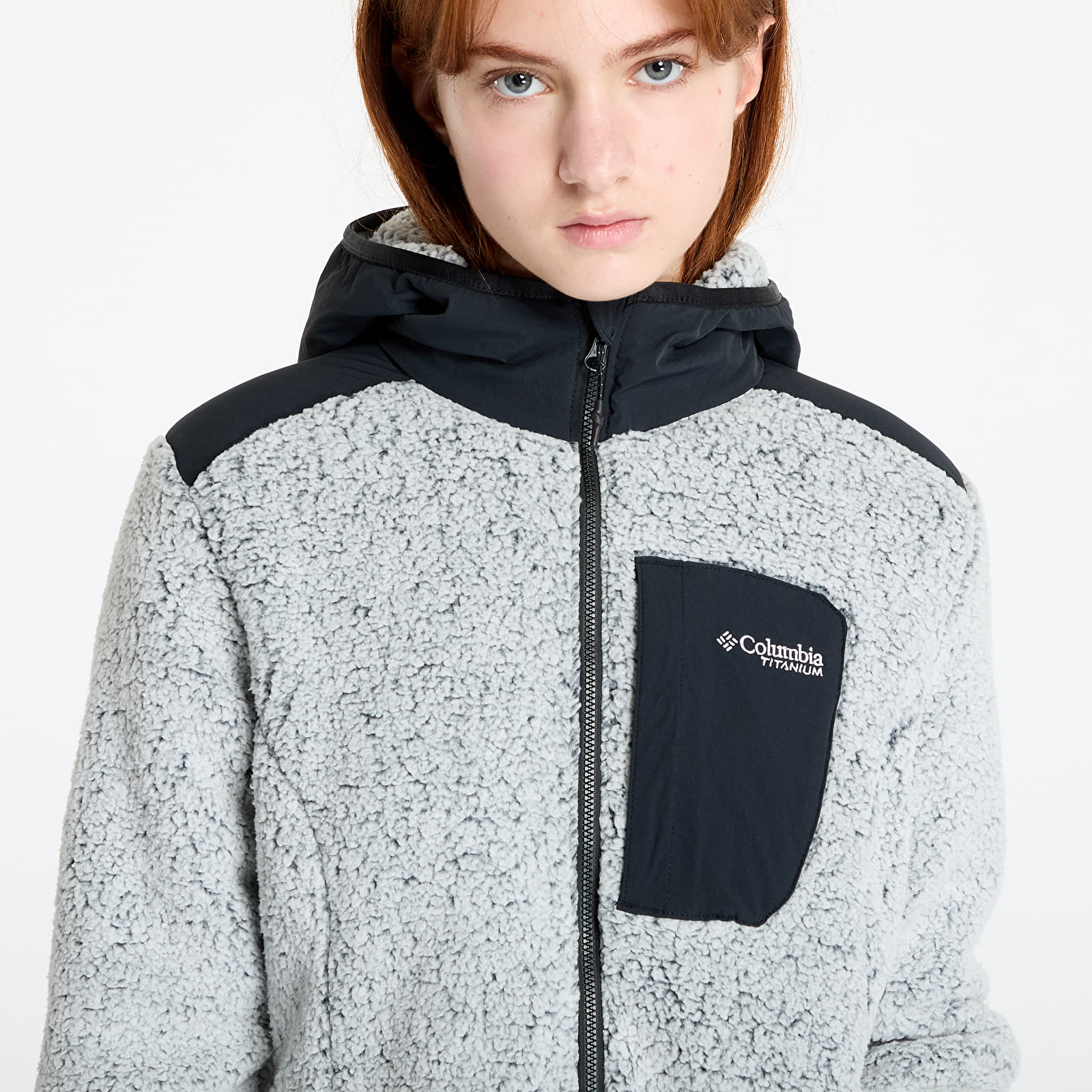 Bluzy damskie Columbia Arctic Crest™ Sherpa Full Zip Fleece Jacket White/ Black
