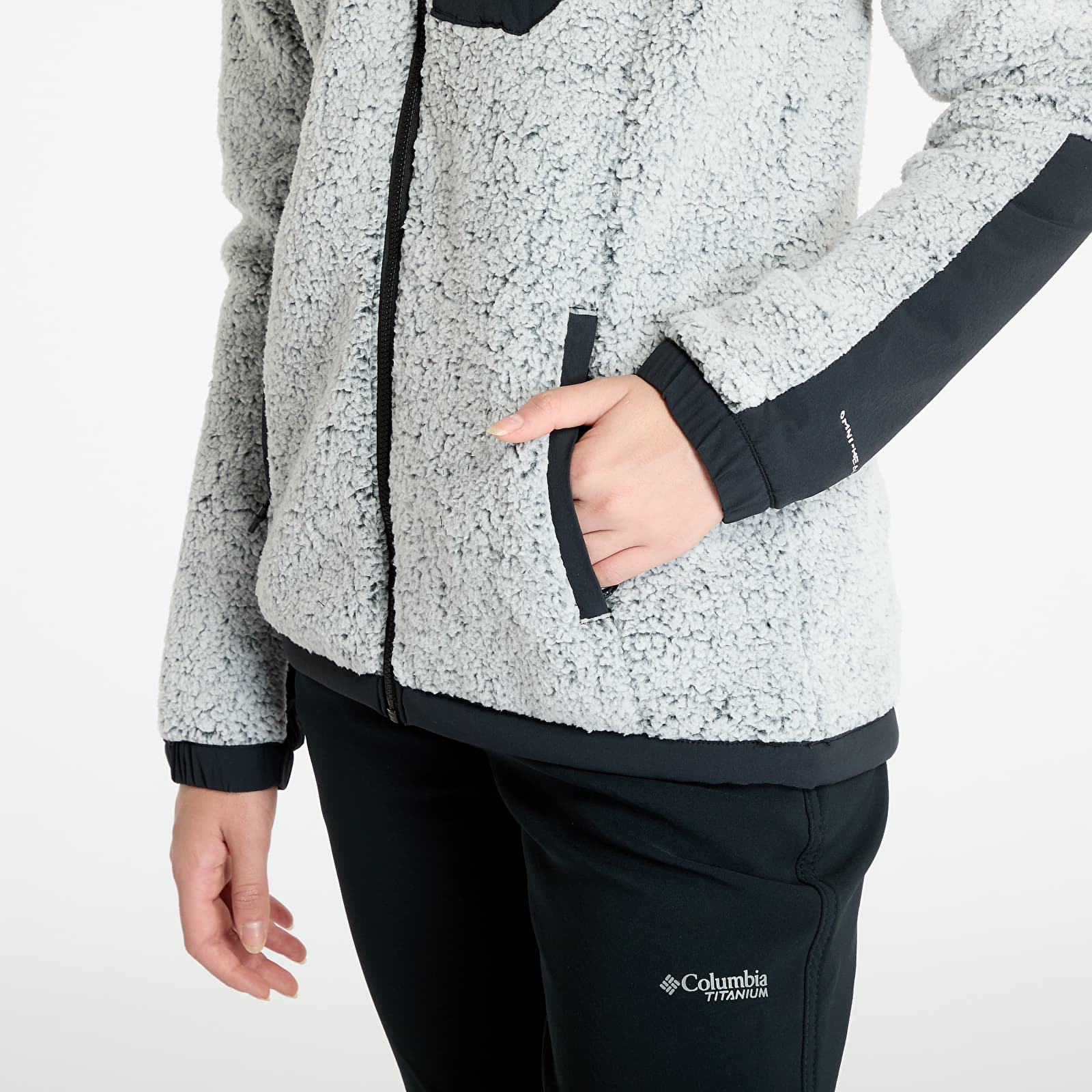 Bluzy damskie Columbia Arctic Crest™ Sherpa Full Zip Fleece Jacket White/ Black