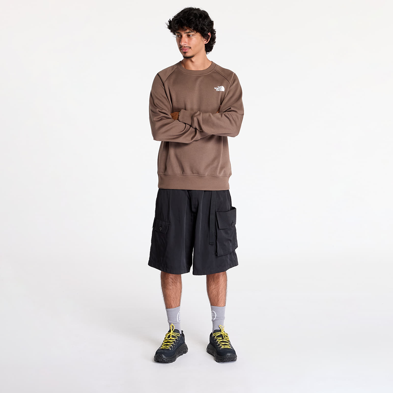 Férfi pulóverek The North Face M Raglan Box Nse Crew Smokey Brown