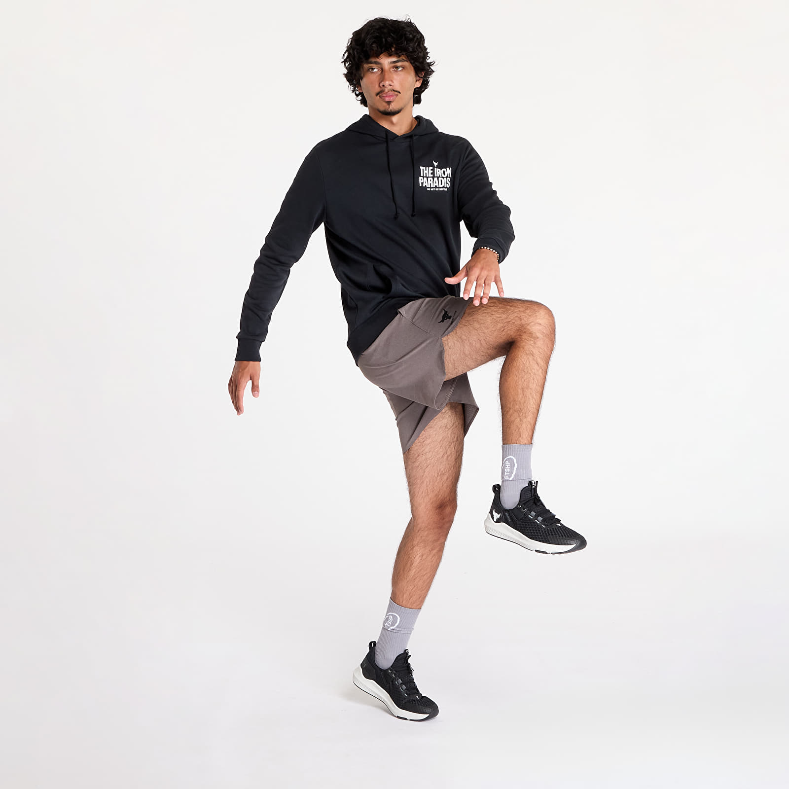 Mikine Under Armour Project Rock Rival Fleece Hoodie Black