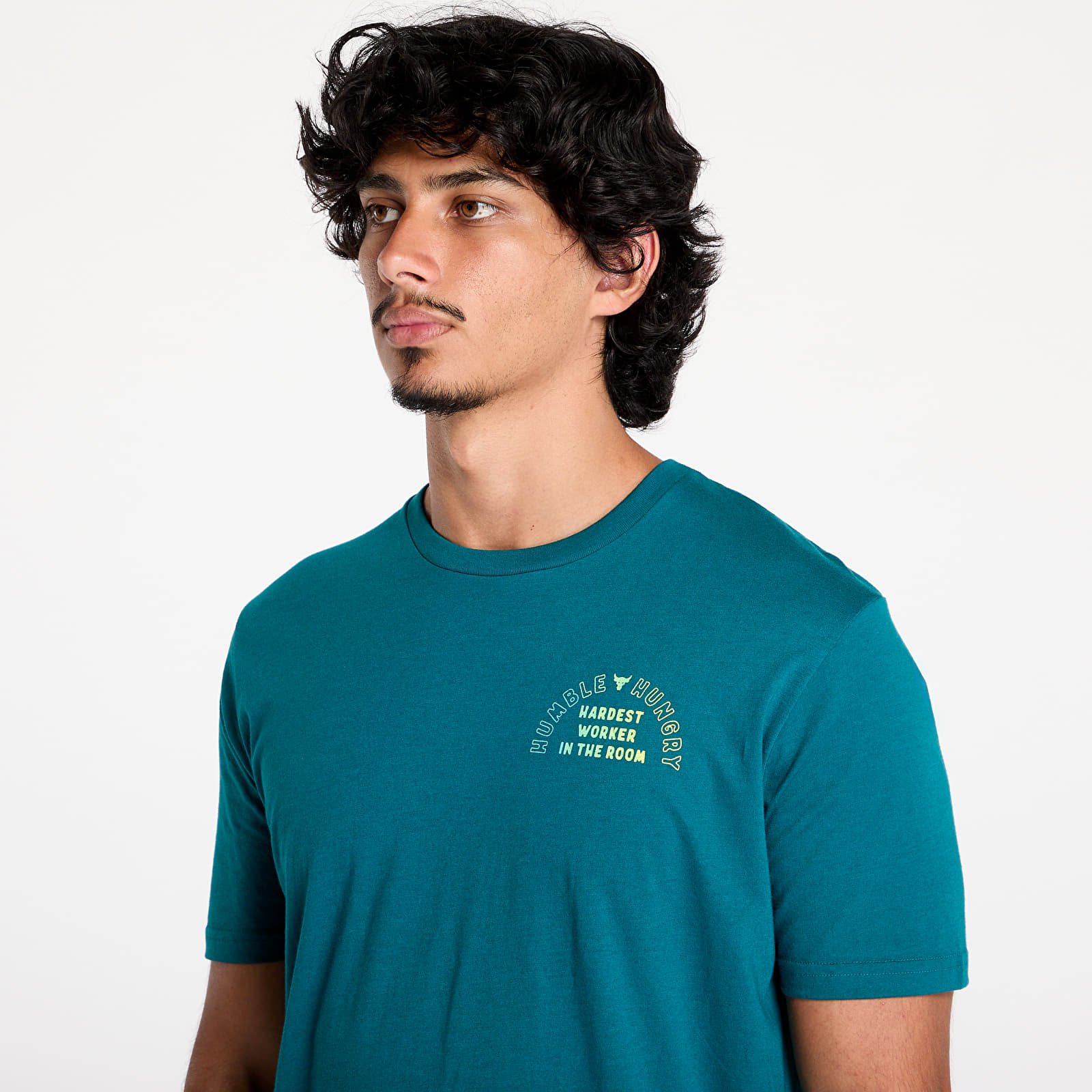 T-Shirts Under Armour Project Rock H&H Graphic Short Sleeve T-Shirt Hydro Teal/ Radial Turquoise/ High-Vis Yellow