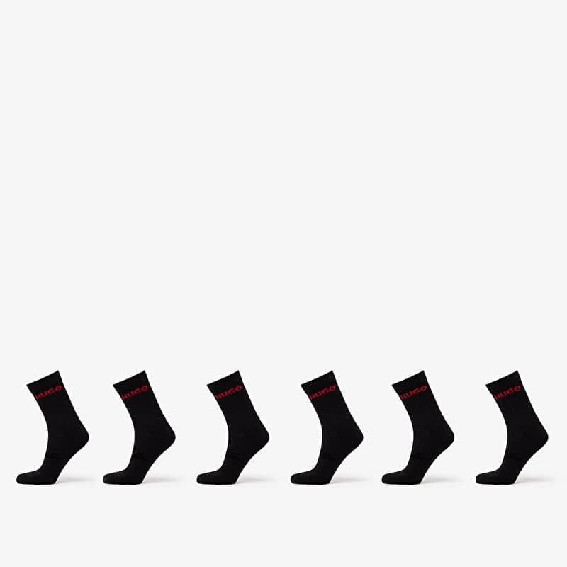 Hugo Boss Rib Logo Sock 6-Pack Black