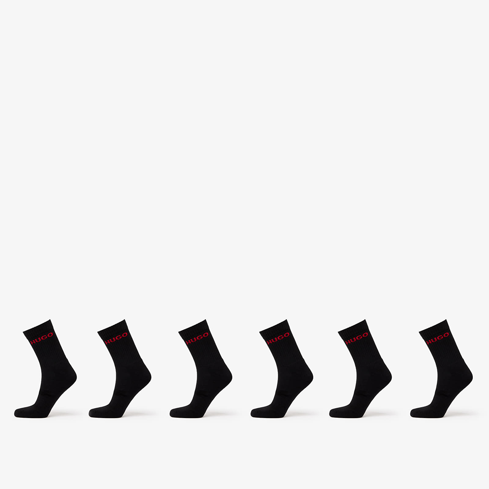 Men's socks Hugo Boss Rib Logo Sock 6-Pack Black