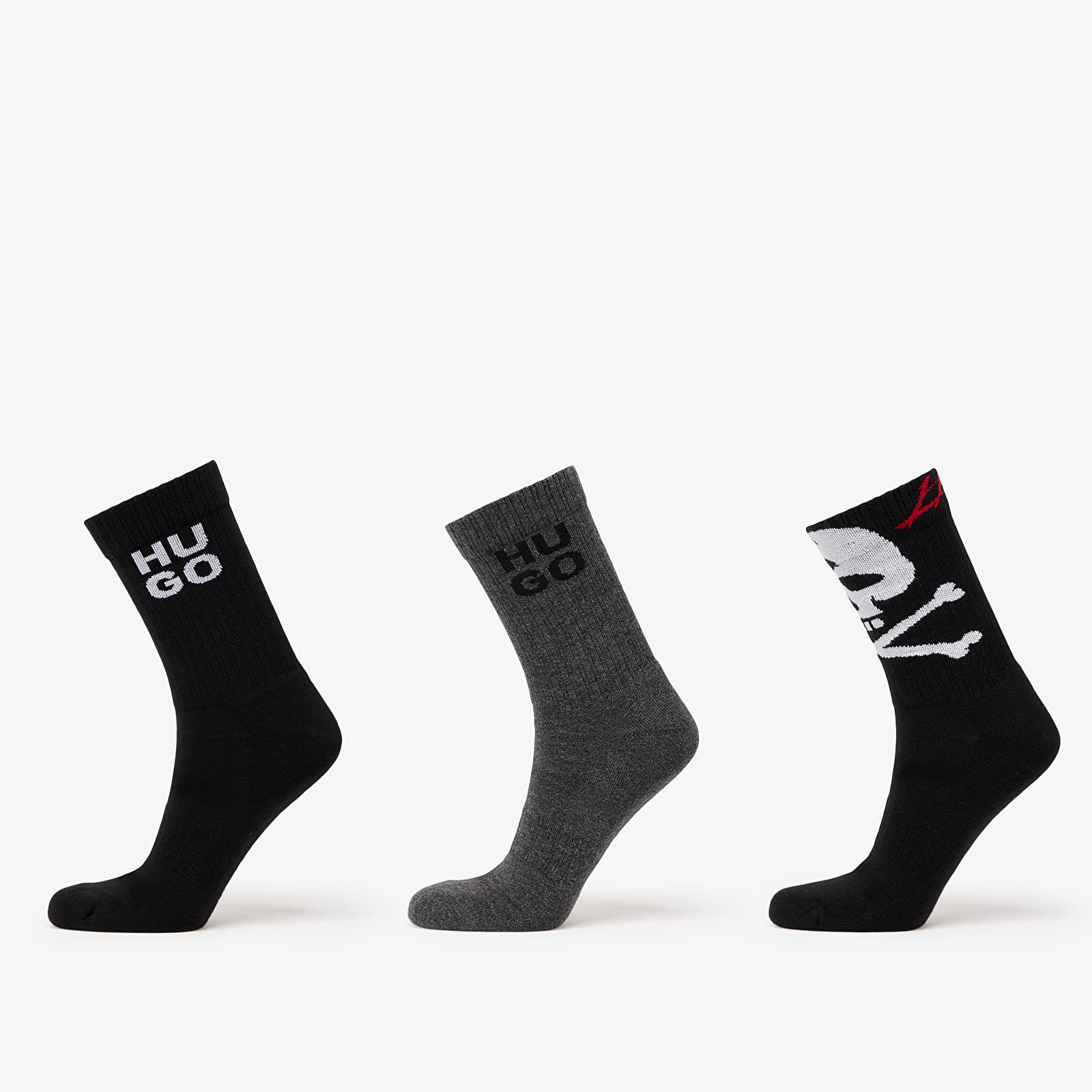 Ανδρικές κάλτσες Hugo Boss Rib Skull Sock 3-Pack Multicolor