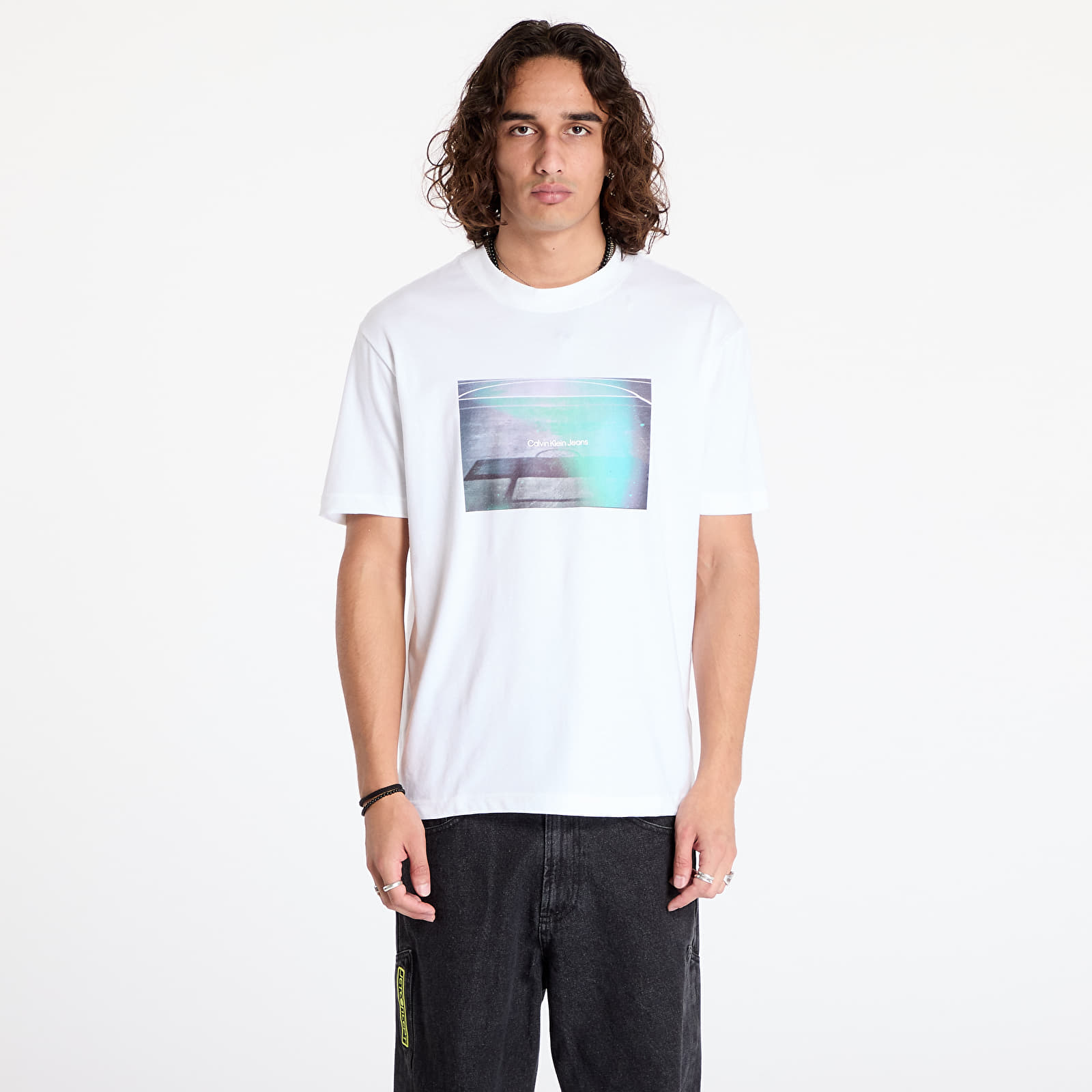 Men's T-shirts Calvin Klein Jeans Basketball Court Graphictee White