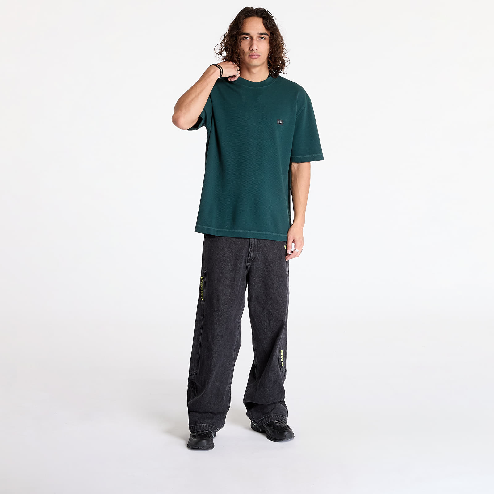 Moške majice Calvin Klein Jeans Waffle Woven Label Tee Ponderosa Pine