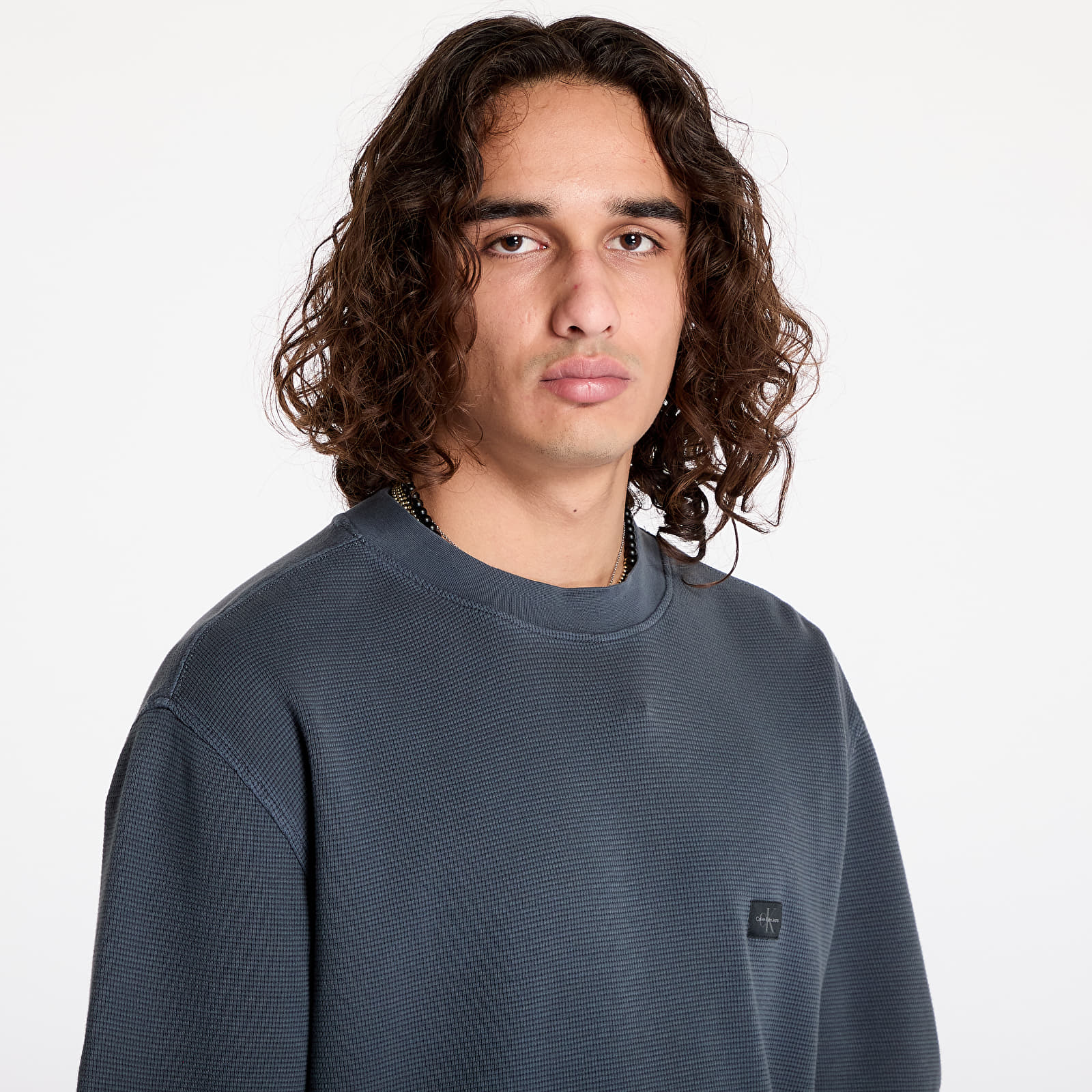 Camisetas hombre Calvin Klein Jeans Waffle Woven Label Tee Black