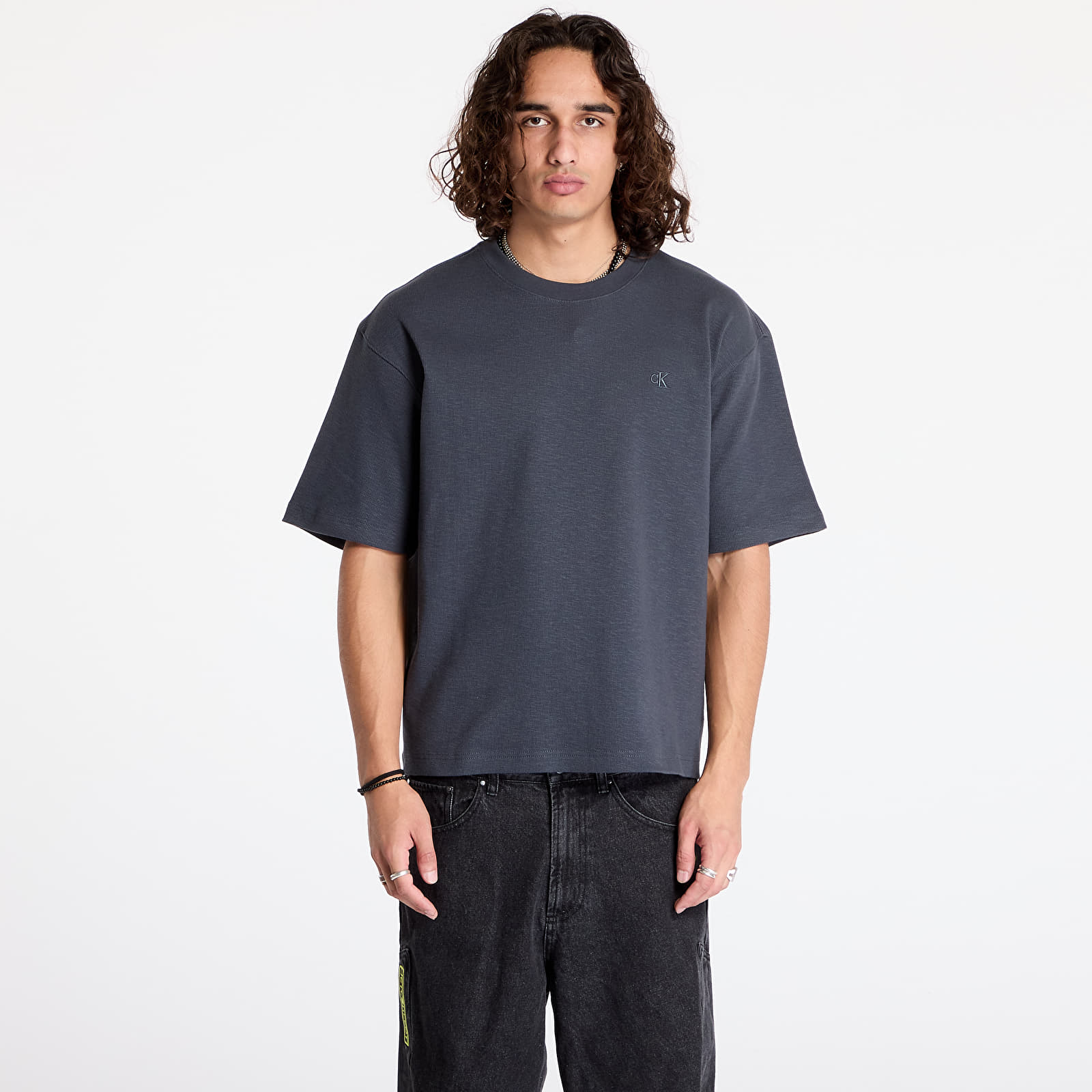 Men's T-shirts Calvin Klein Jeans Slub Rib Tee Ebony