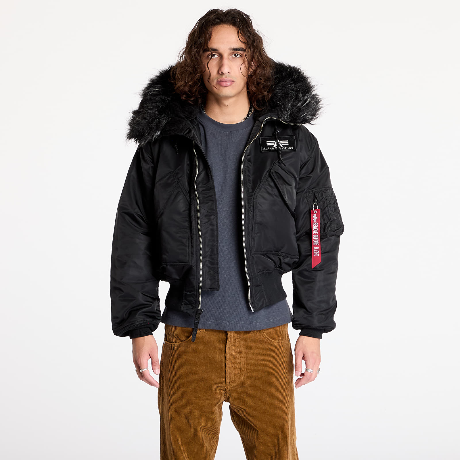 Jakker til mænd Alpha Industries 45P Hooded Black/ Black