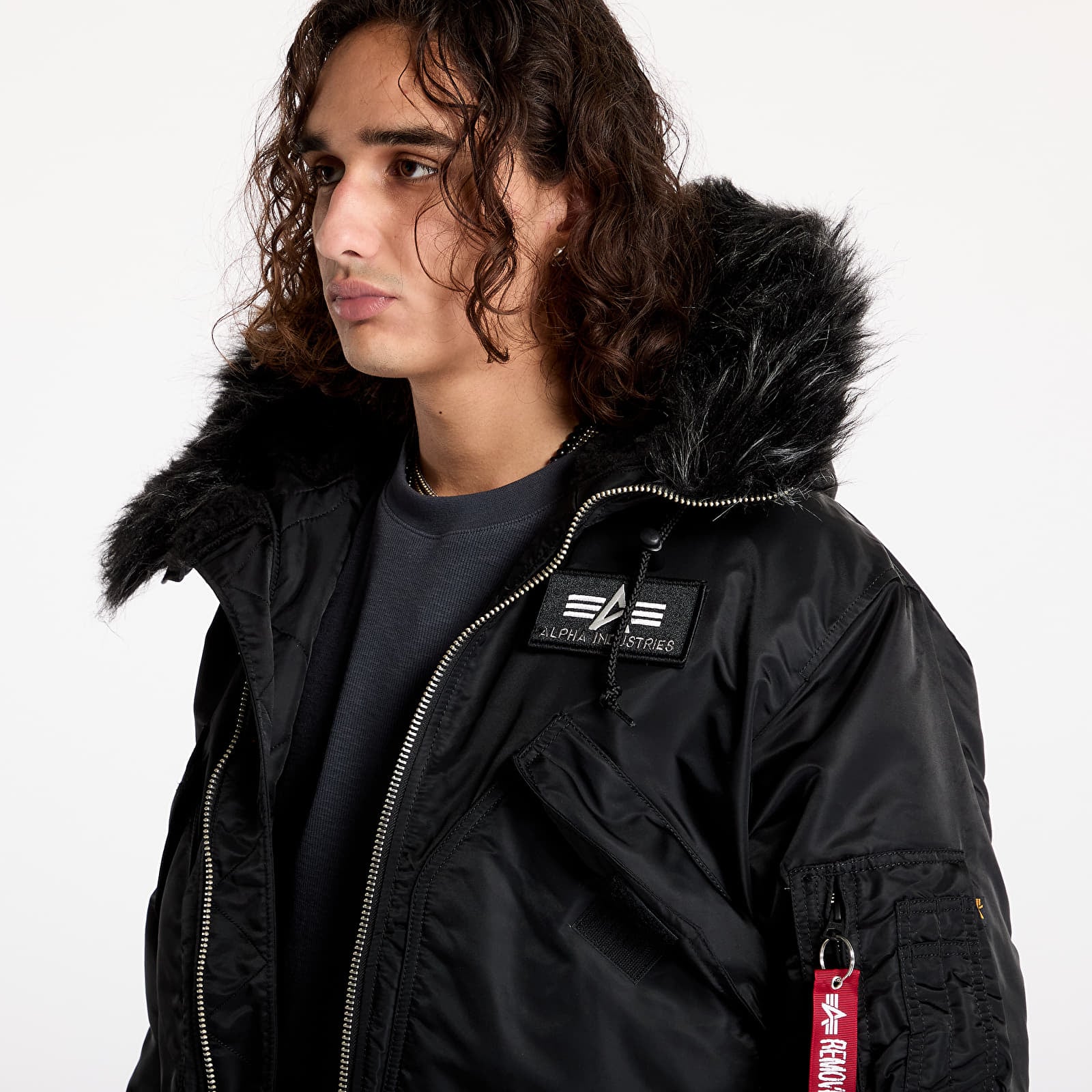 Jakker til mænd Alpha Industries 45P Hooded Black/ Black