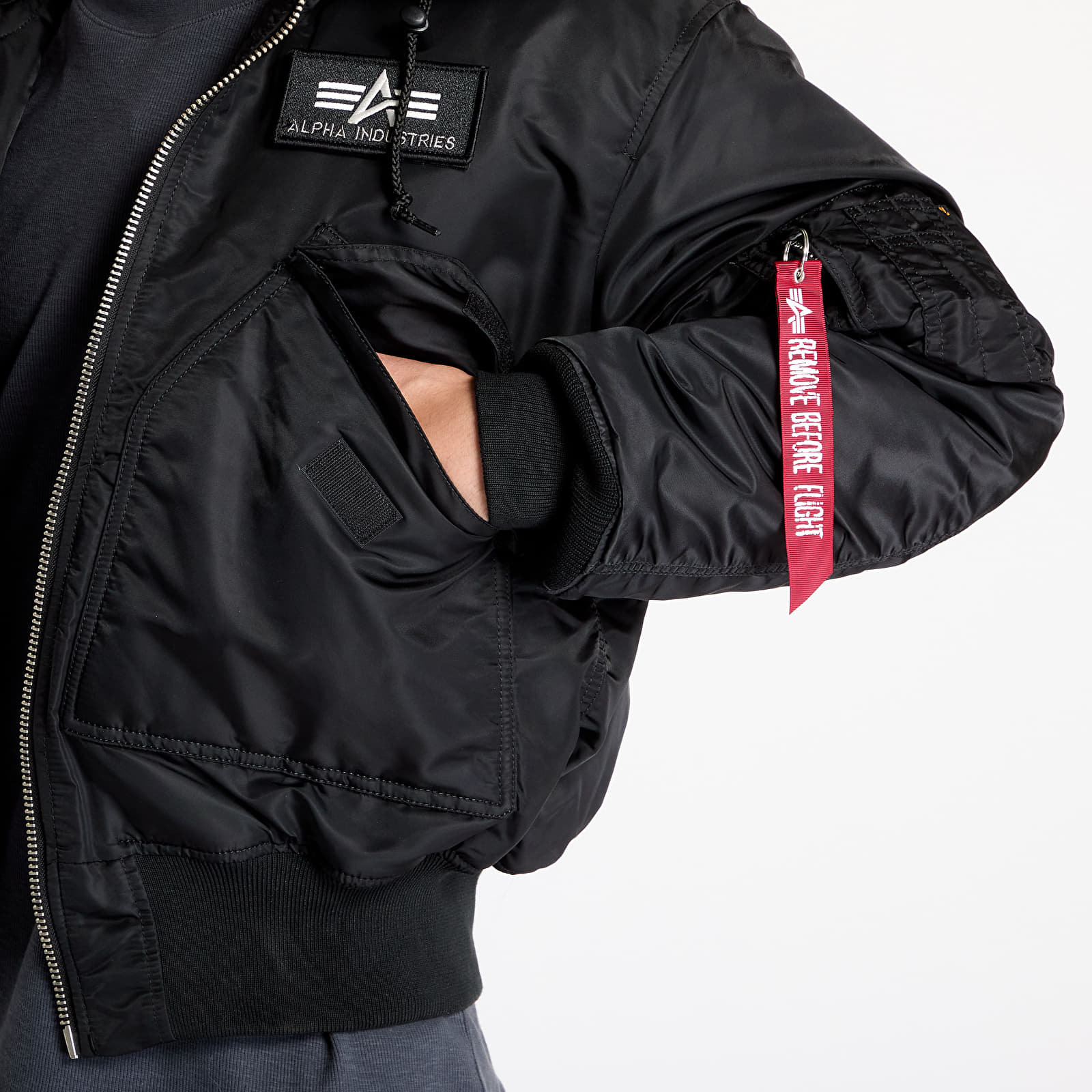 Jakker til mænd Alpha Industries 45P Hooded Black/ Black