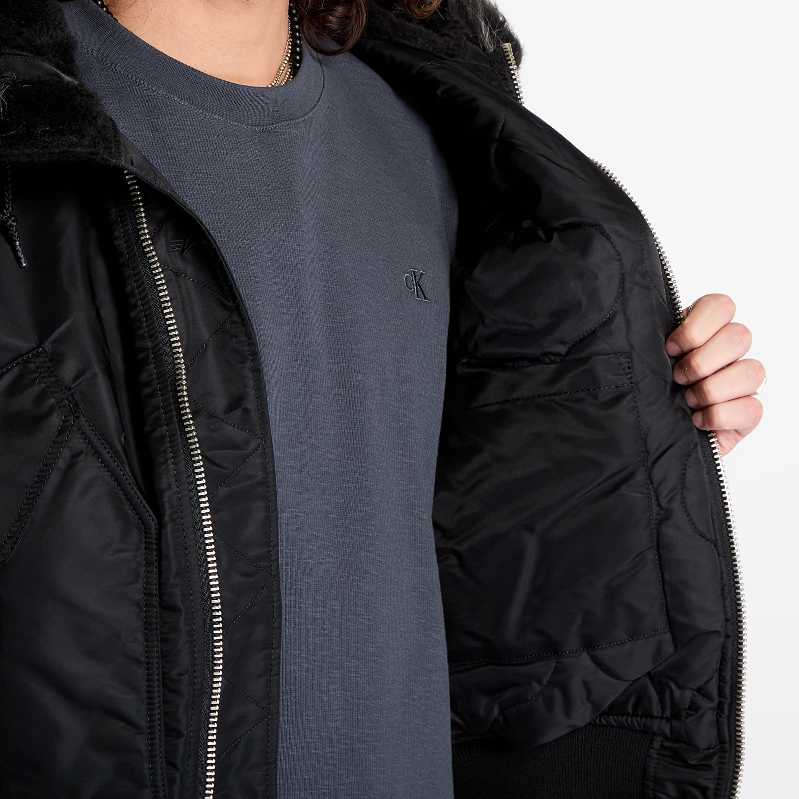 Jakker til mænd Alpha Industries 45P Hooded Black/ Black
