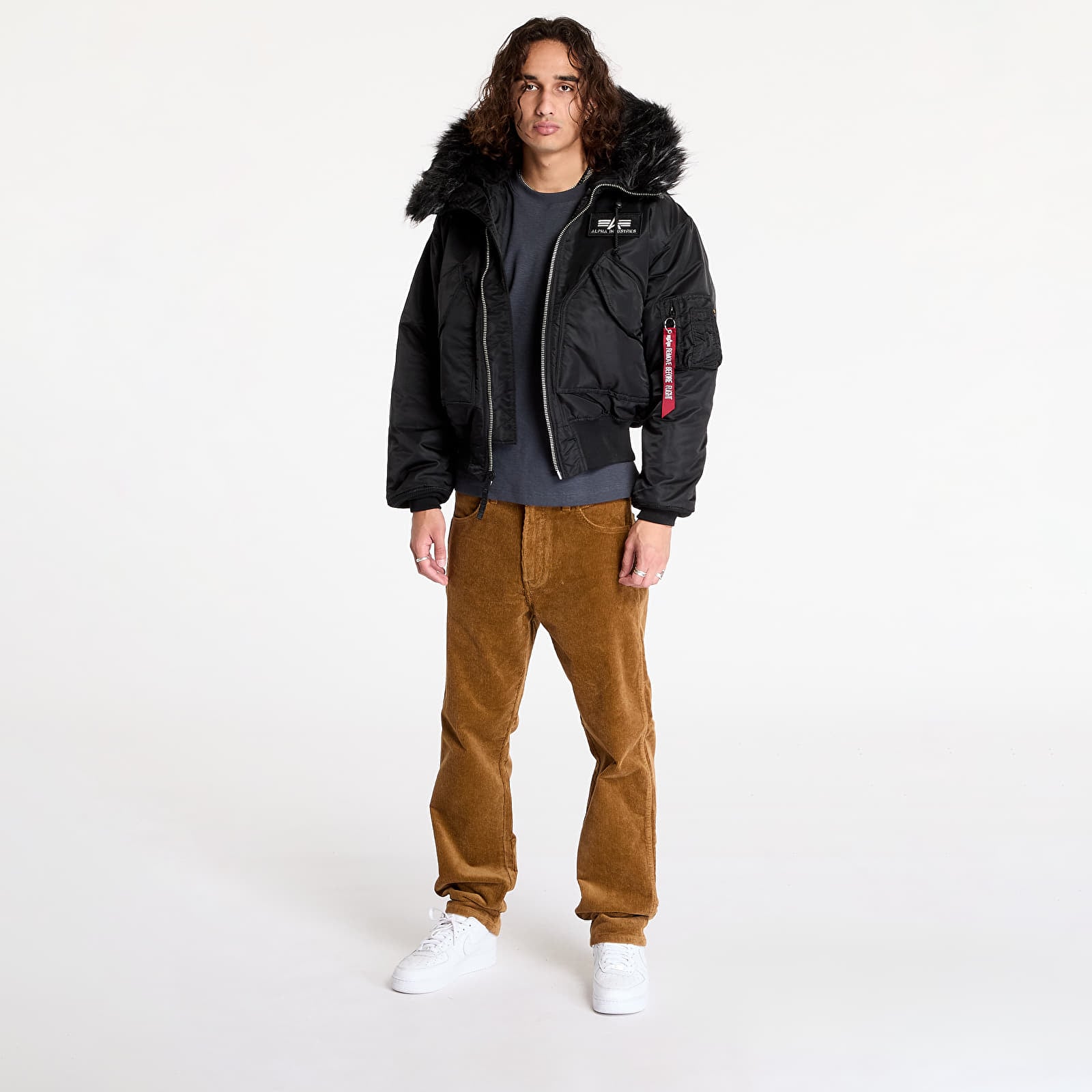 Jakker til mænd Alpha Industries 45P Hooded Black/ Black