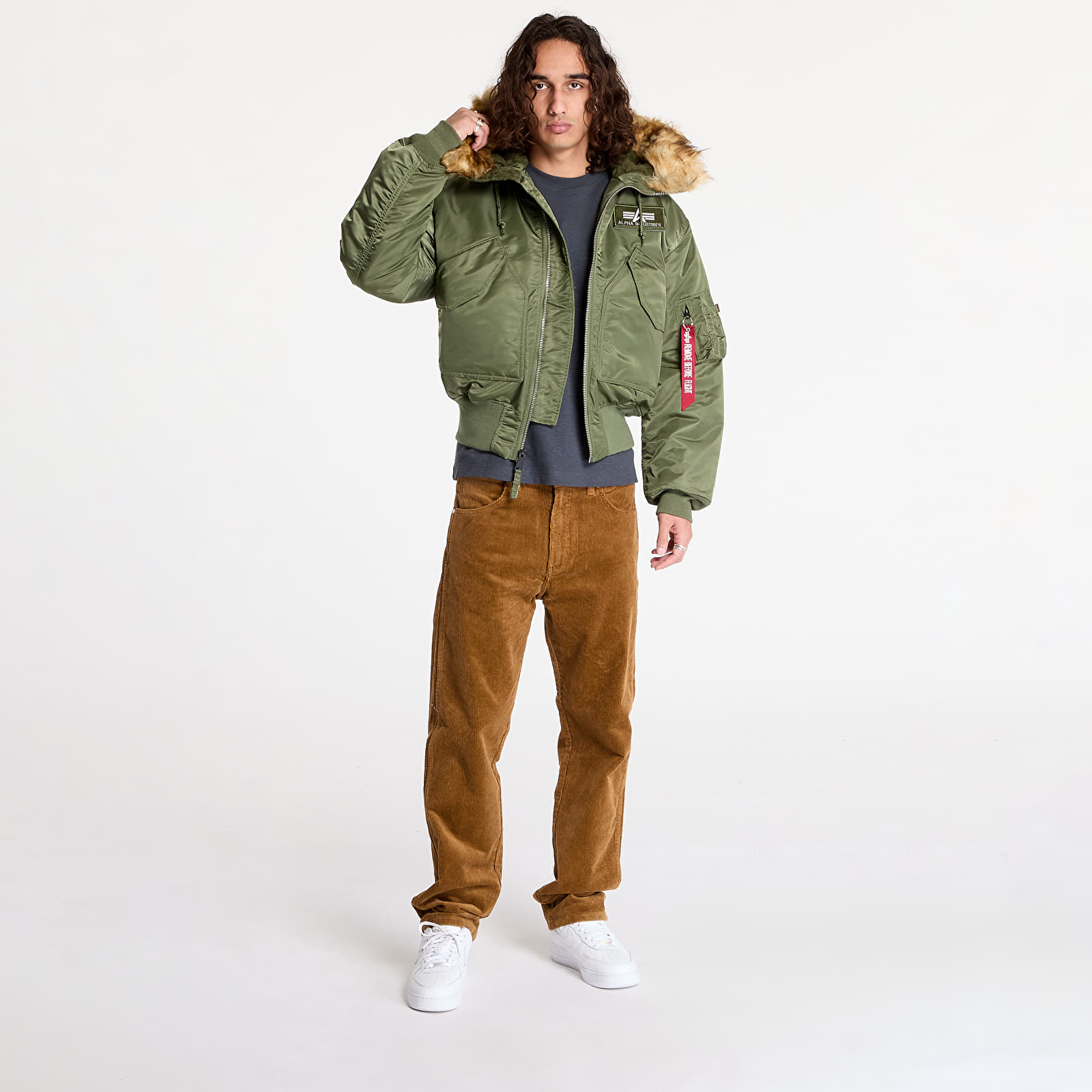 Jackets Alpha Industries 45P Hooded Sage-Green