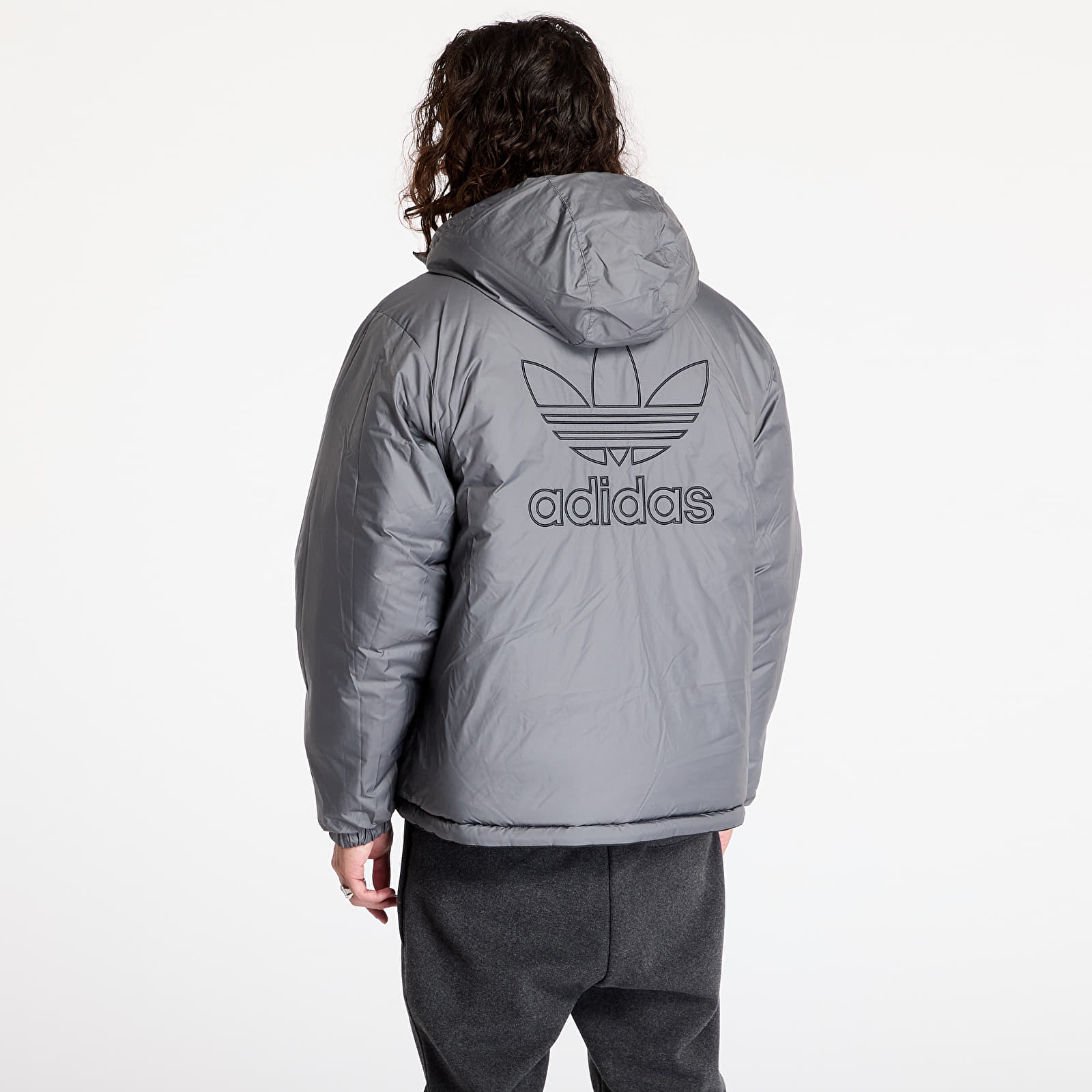 Adidas jacket grey and black cheap