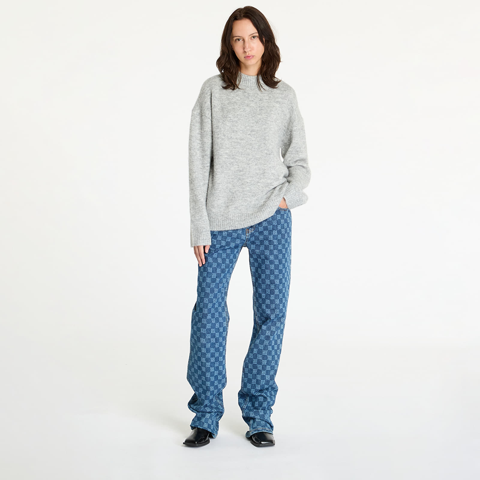 Swetry damskie Calvin Klein Jeans Textured Loose Sweater Gray