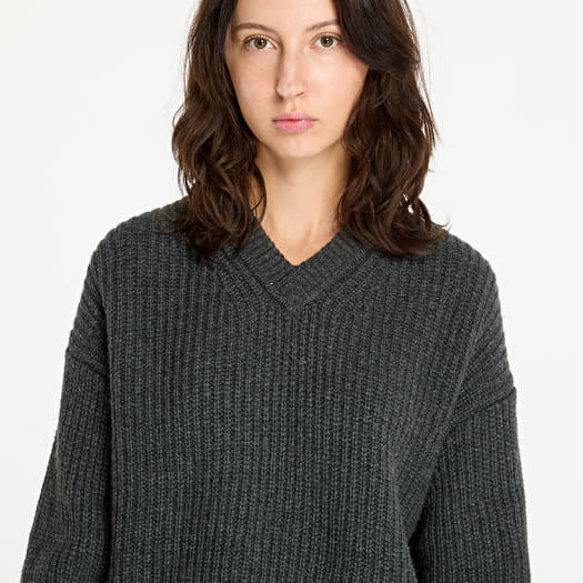 Women s Sweaters Calvin Klein Jeans Chunky V Neck Sweater Gray Queens