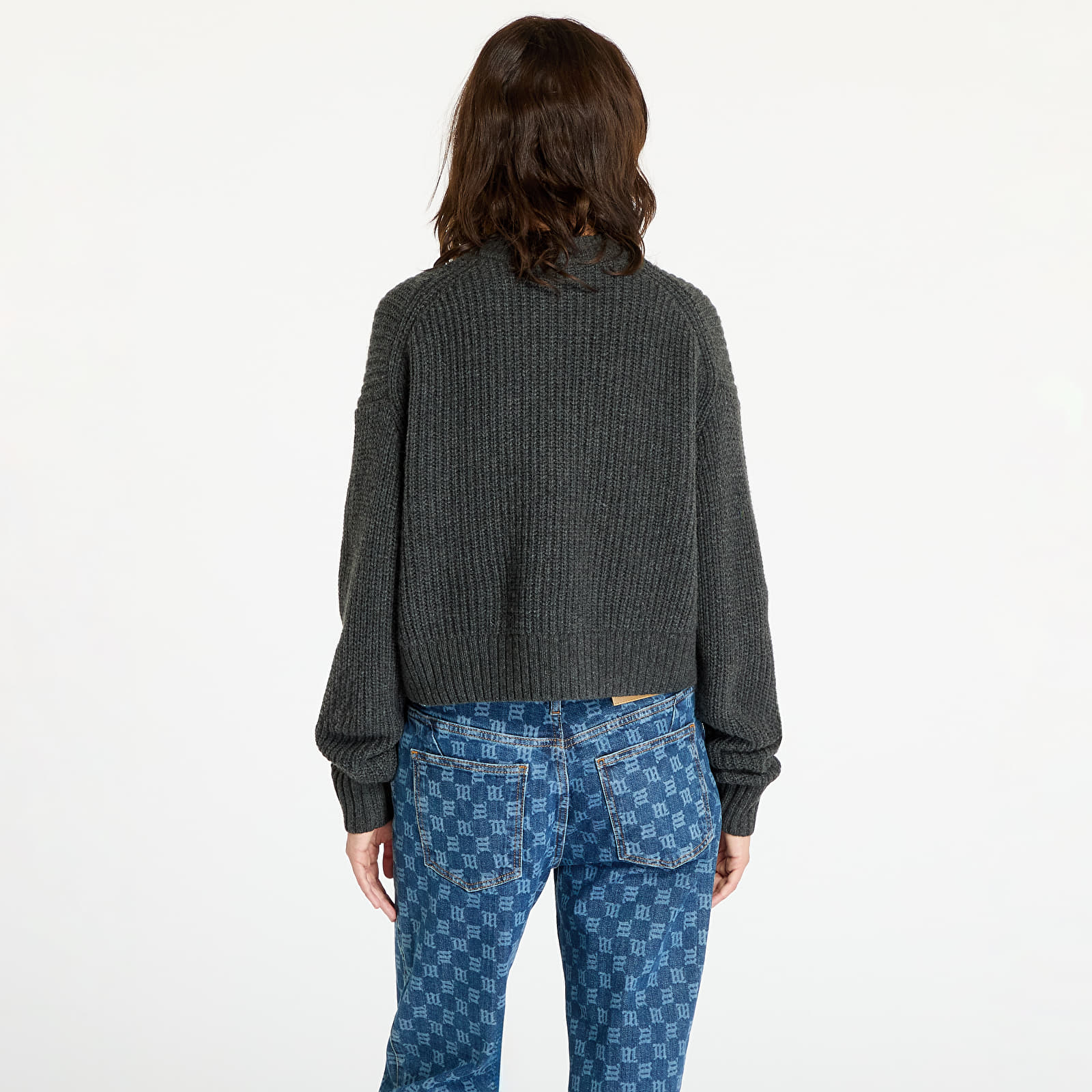 Дамски пуловери Calvin Klein Jeans Chunky V-Neck Sweater Gray