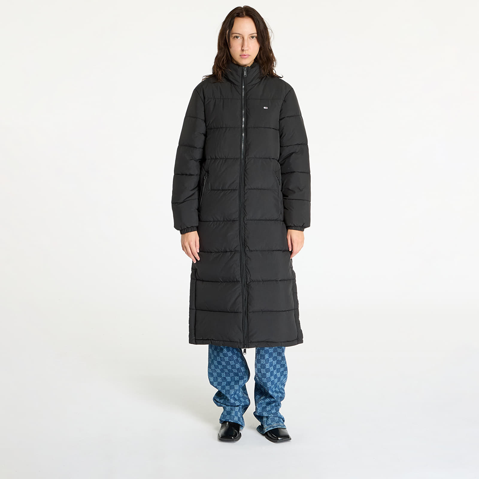 Kurtki damskie Tommy Jeans Maxi Essential Puffer Coat Black