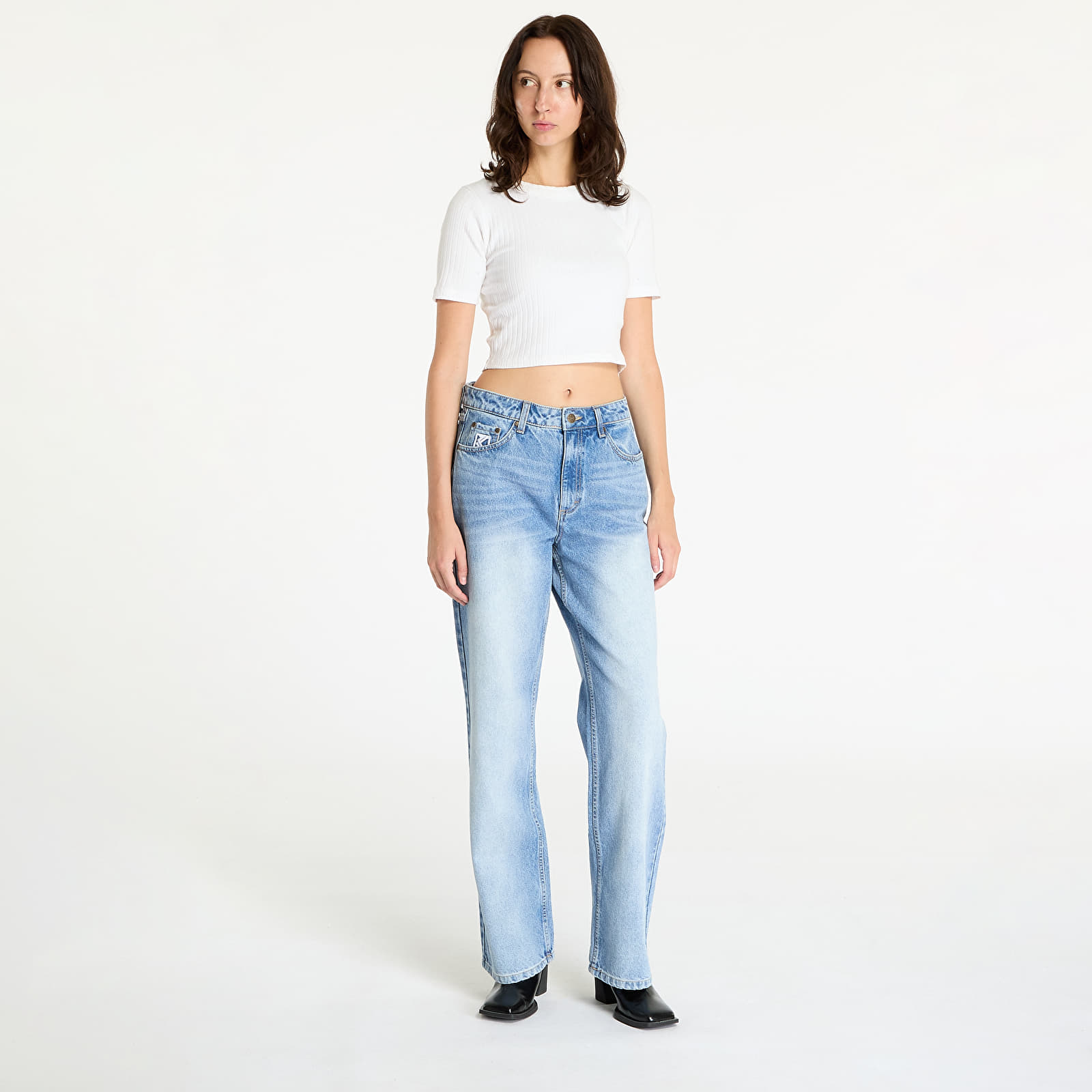 Kavbojke in hlače Karl Kani OG Five Pocket Straight Leg Denim Vintage Mid Blue