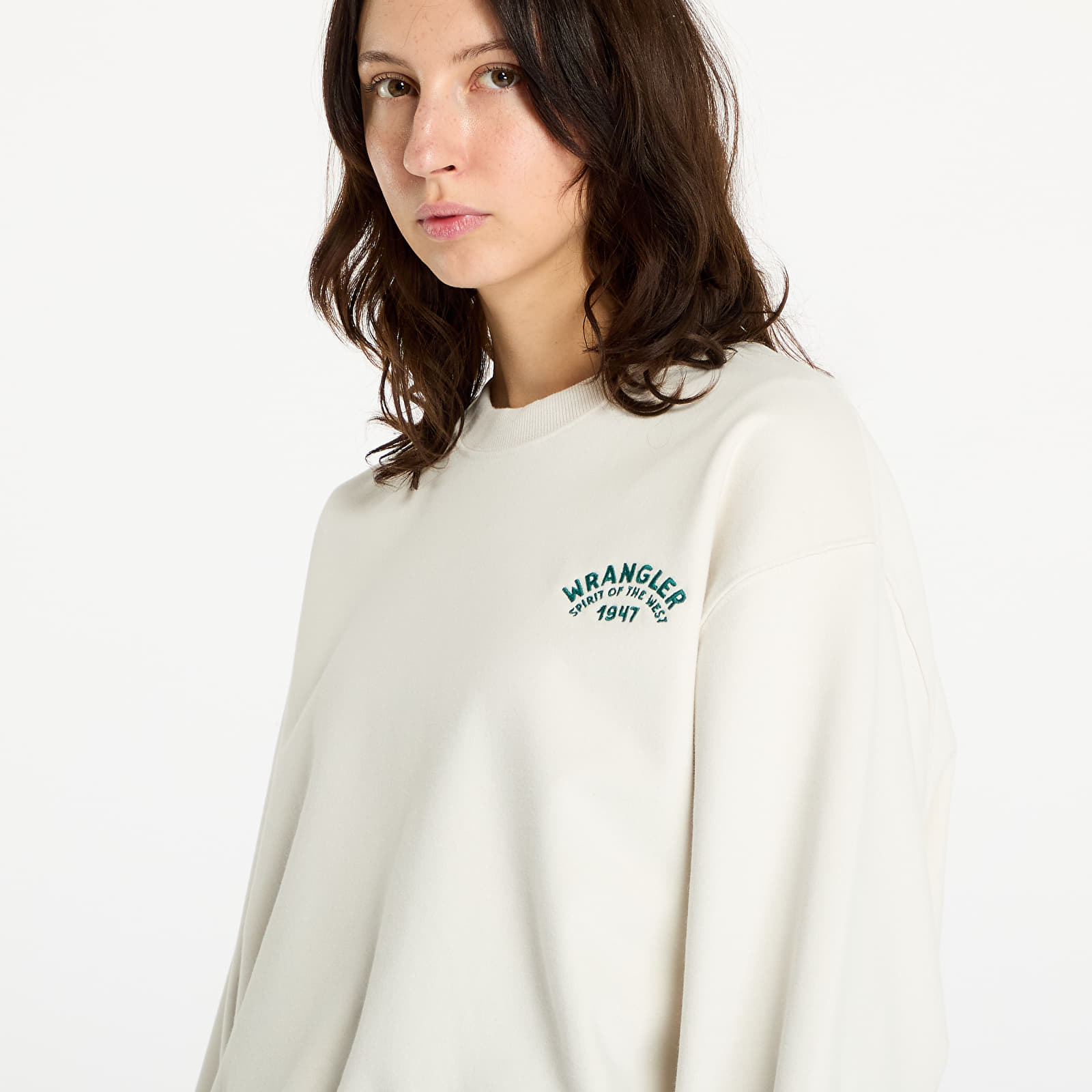 Mikine Wrangler Oversized Sweat Vintage White