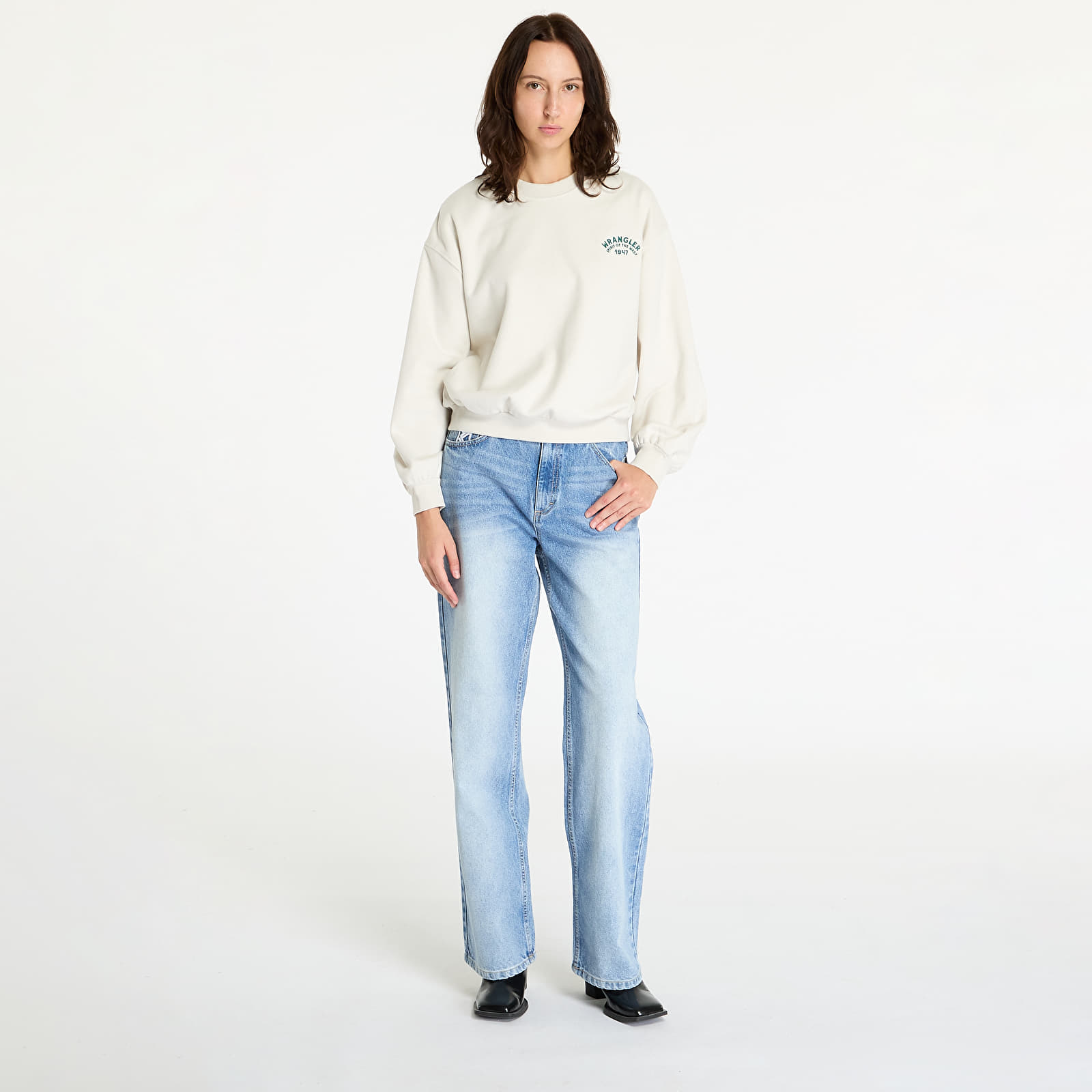 Mikine Wrangler Oversized Sweat Vintage White