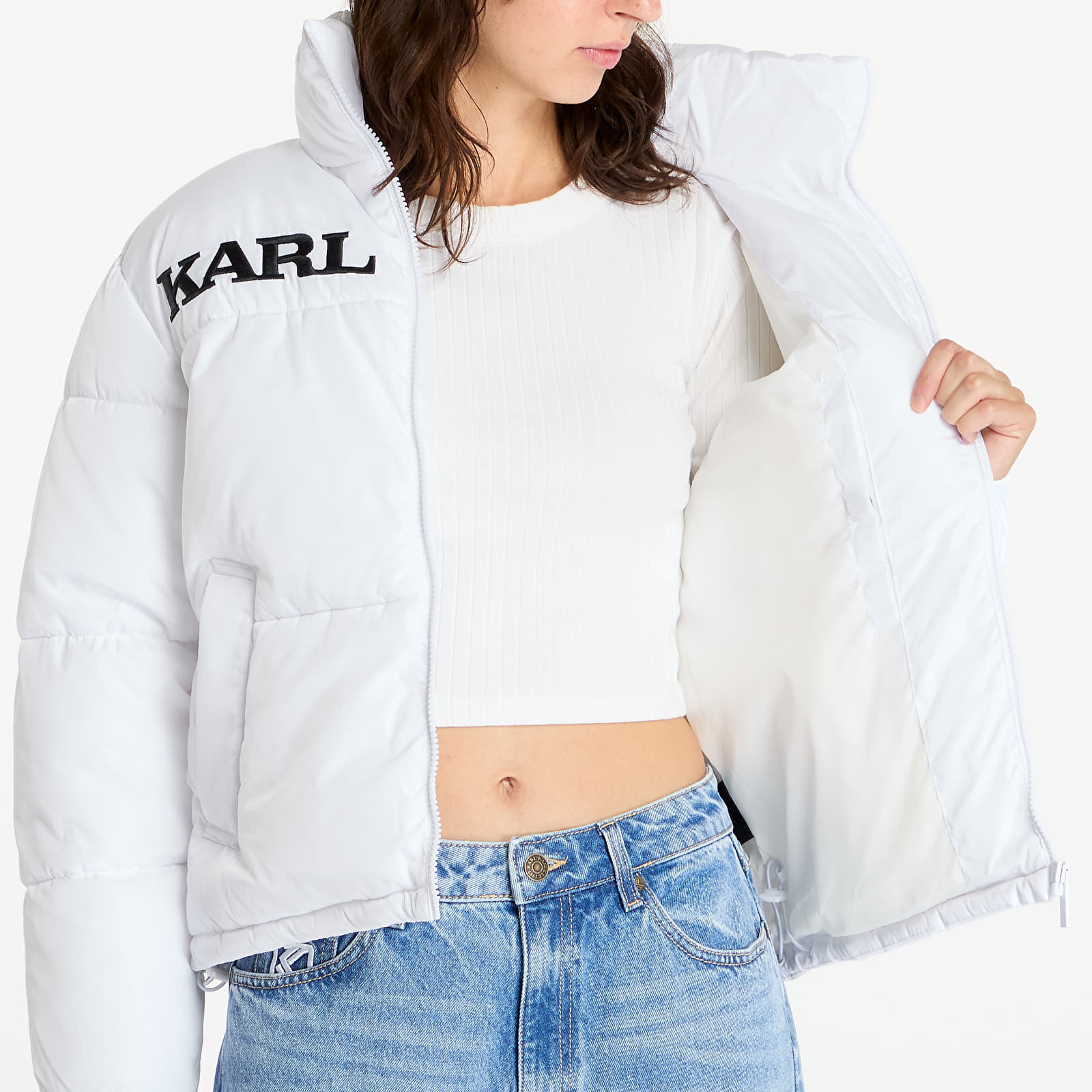 Jakker Karl Kani Retro Essential Puffer Jacket White