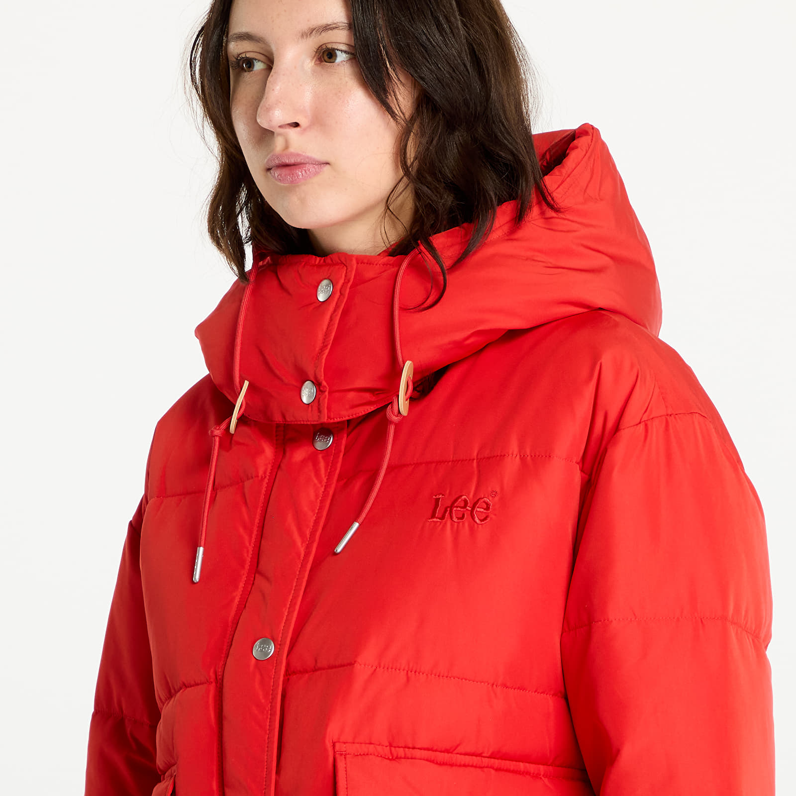 Jakker Lee Hooded Short Puffer True Red