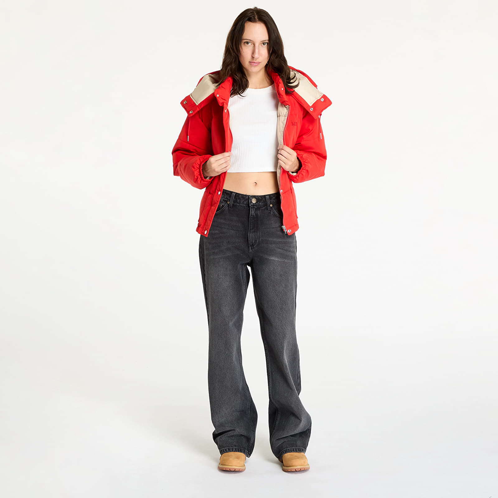Jakker Lee Hooded Short Puffer True Red