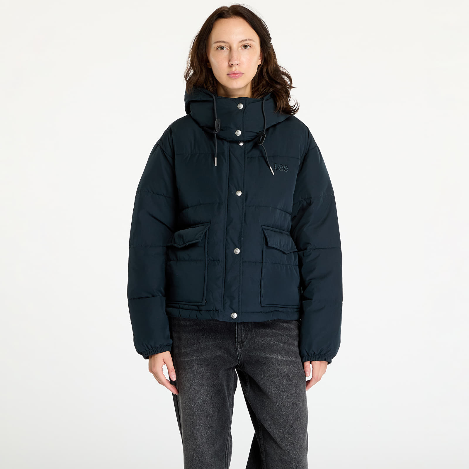 Jachetă Lee Hooded Short Puffer Unionall Black